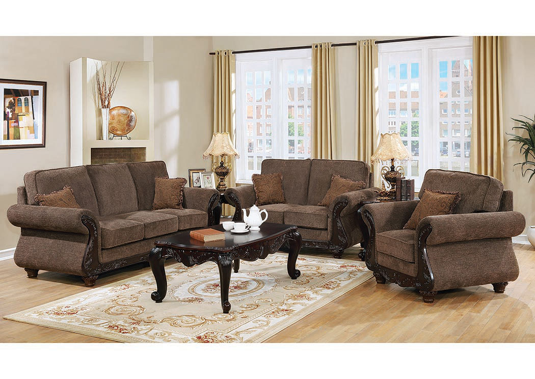 Light Brown Sofa & Loveseat,ABF Coaster Furniture