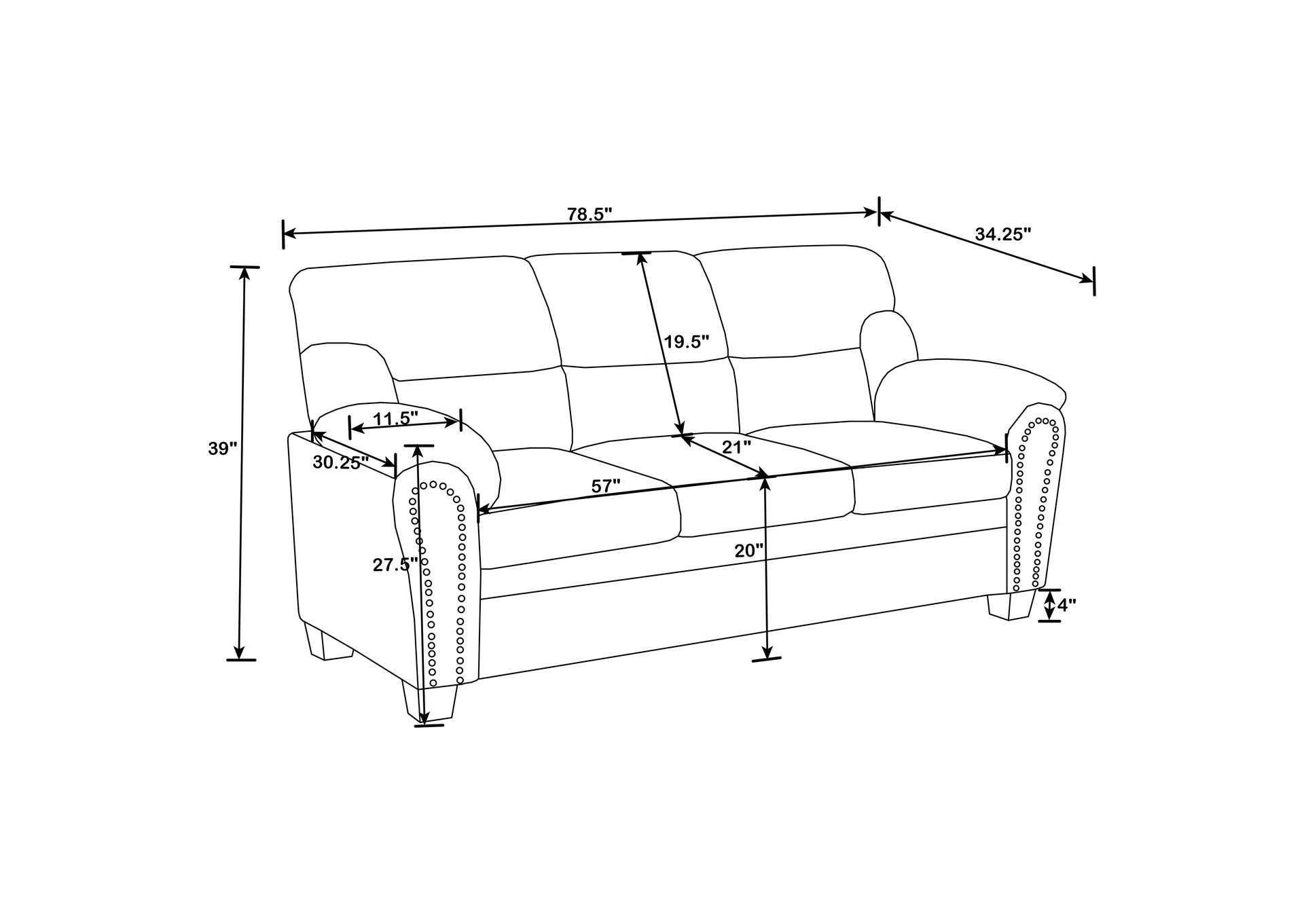 Clemintine Upholstered Pillow Top Arm Living Room Set,Coaster Furniture