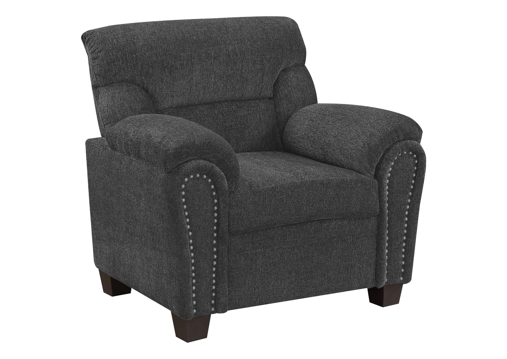 Clementine Upholstered Chair with Nailhead Trim Grey,Coaster Furniture