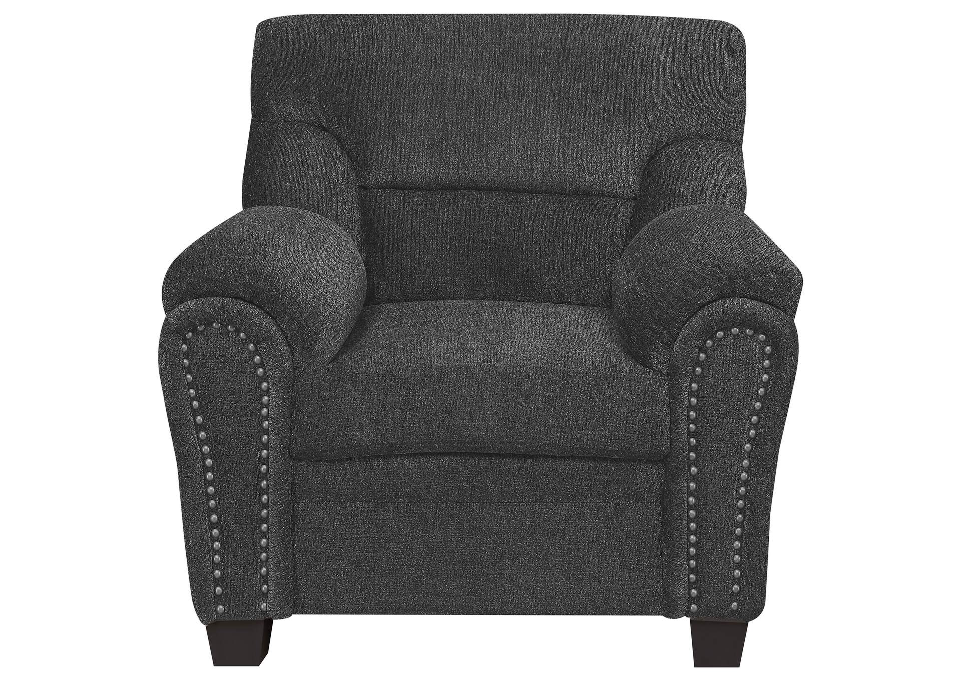 Clementine Upholstered Chair with Nailhead Trim Grey,Coaster Furniture