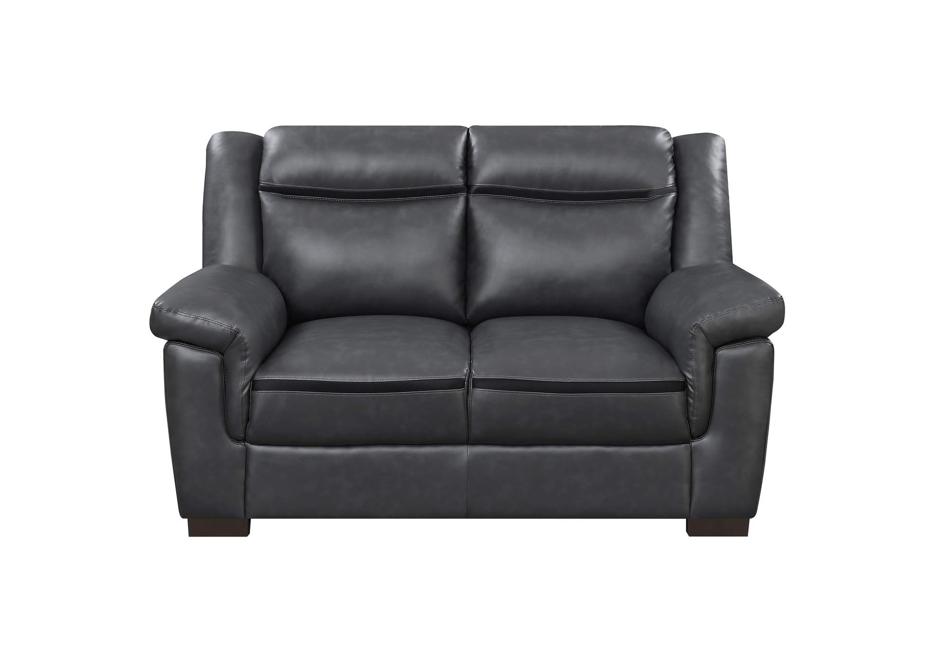 Arabella Pillow Top Upholstered Loveseat Grey,Coaster Furniture