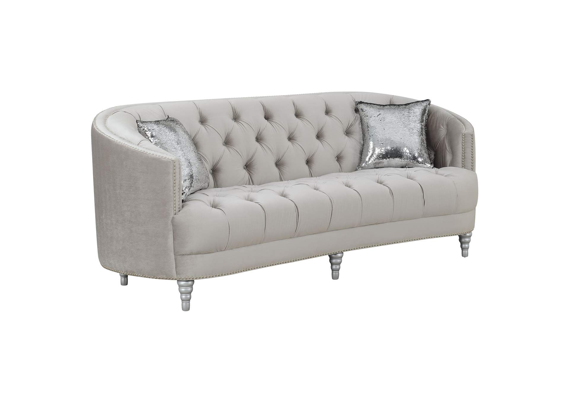 Avonlea Sloped Arm Tufted Sofa Grey,Coaster Furniture