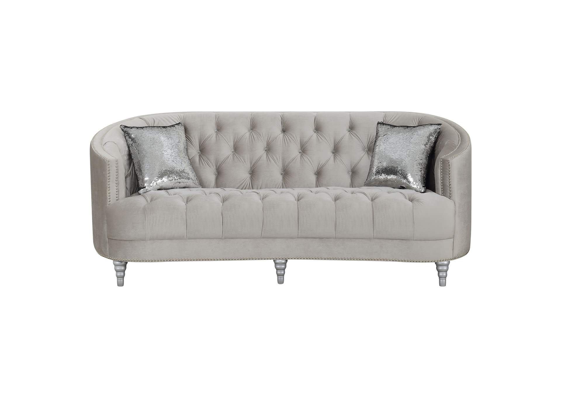 Avonlea Sloped Arm Tufted Sofa Grey,Coaster Furniture