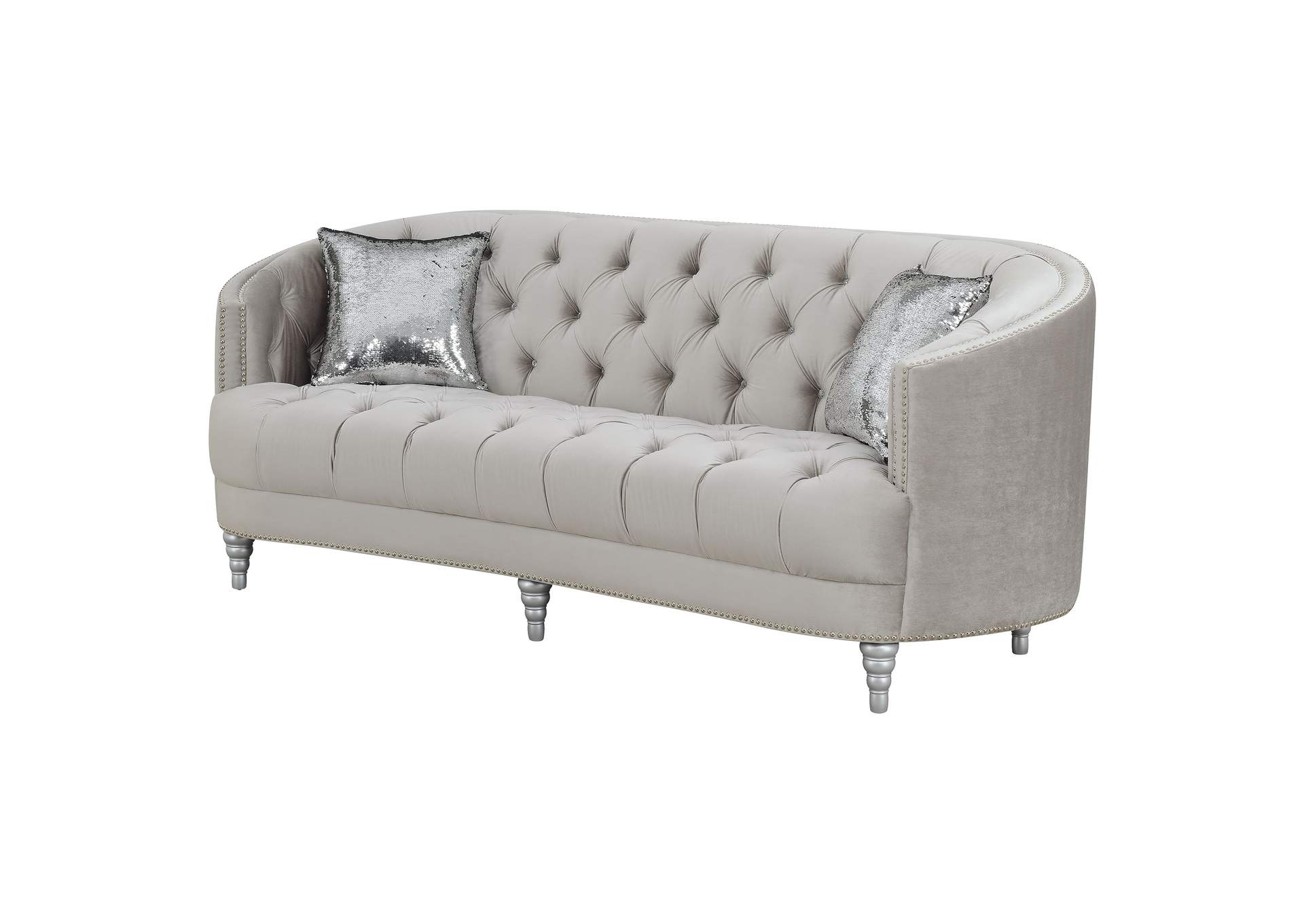 Avonlea Sloped Arm Tufted Sofa Grey,Coaster Furniture