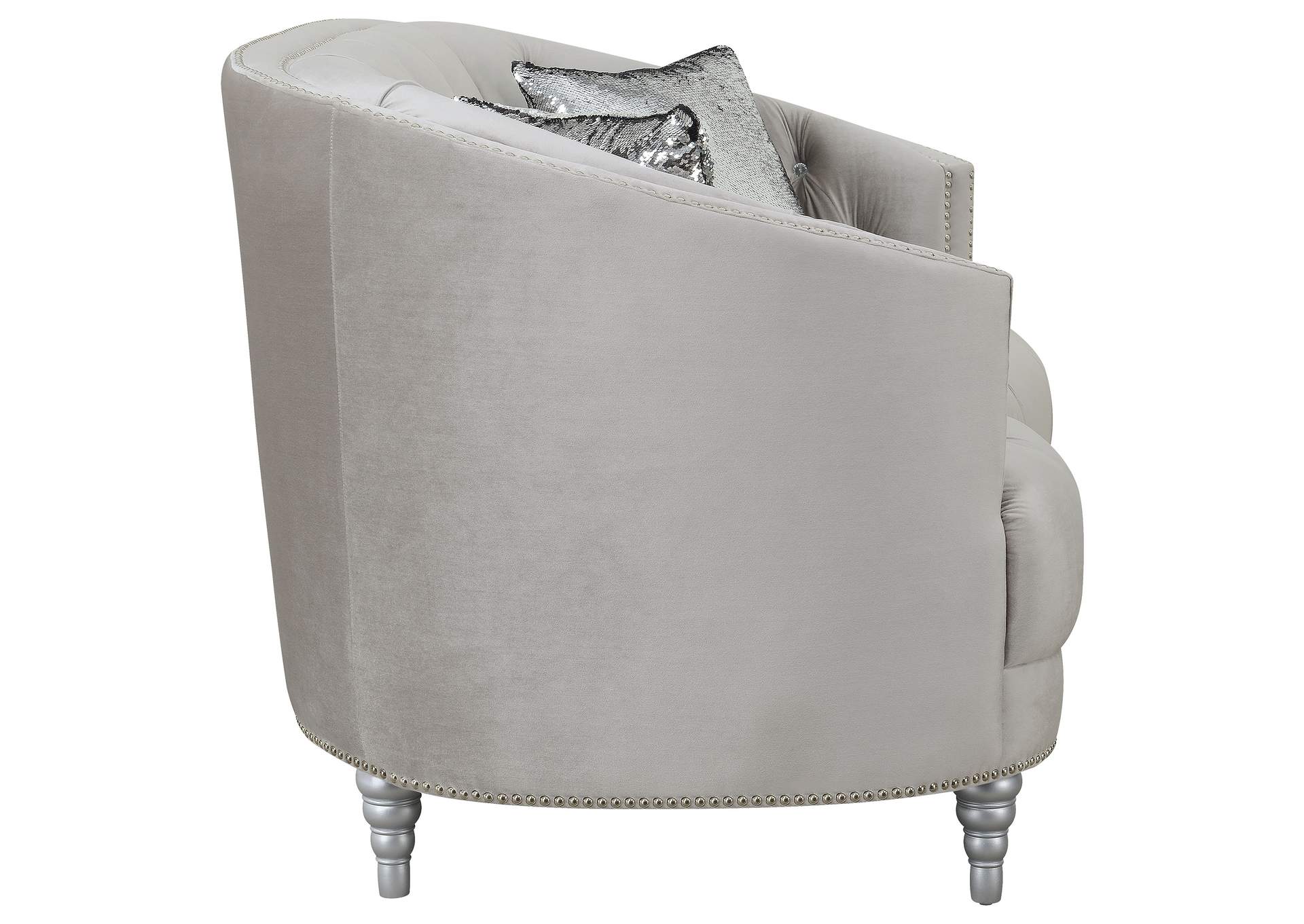 Avonlea Sloped Arm Tufted Loveseat Grey,Coaster Furniture