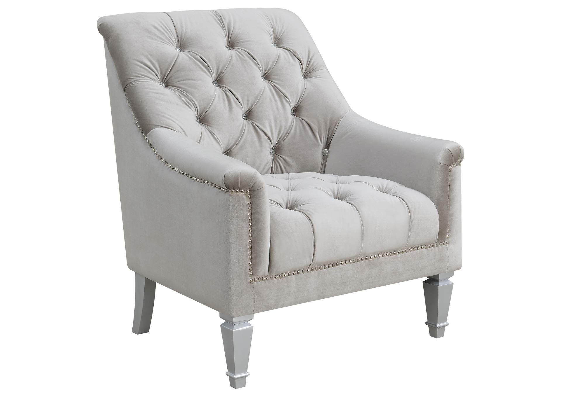 Avonlea Sloped Arm Tufted Chair Grey,Coaster Furniture