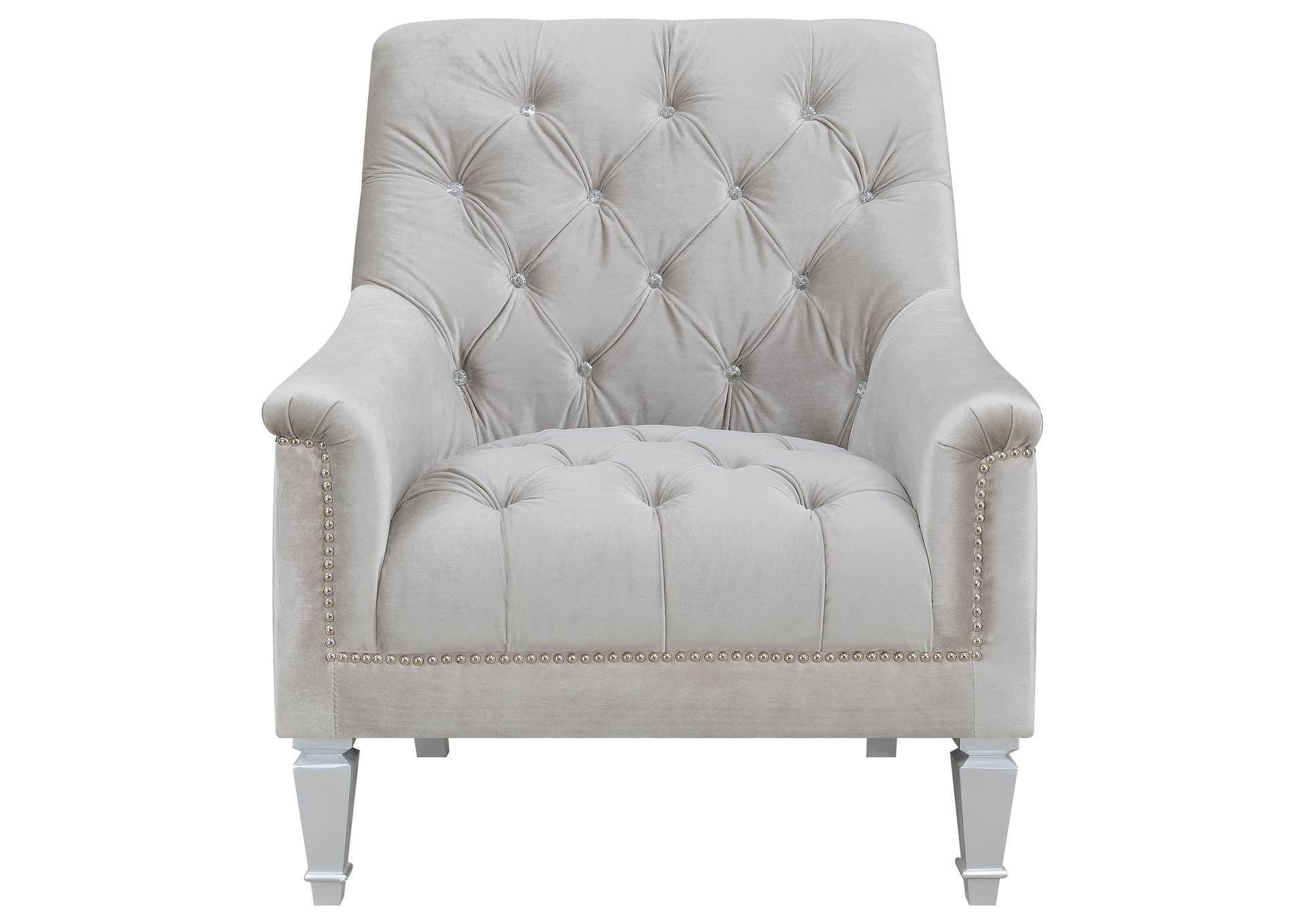 Avonlea Sloped Arm Tufted Chair Grey,Coaster Furniture