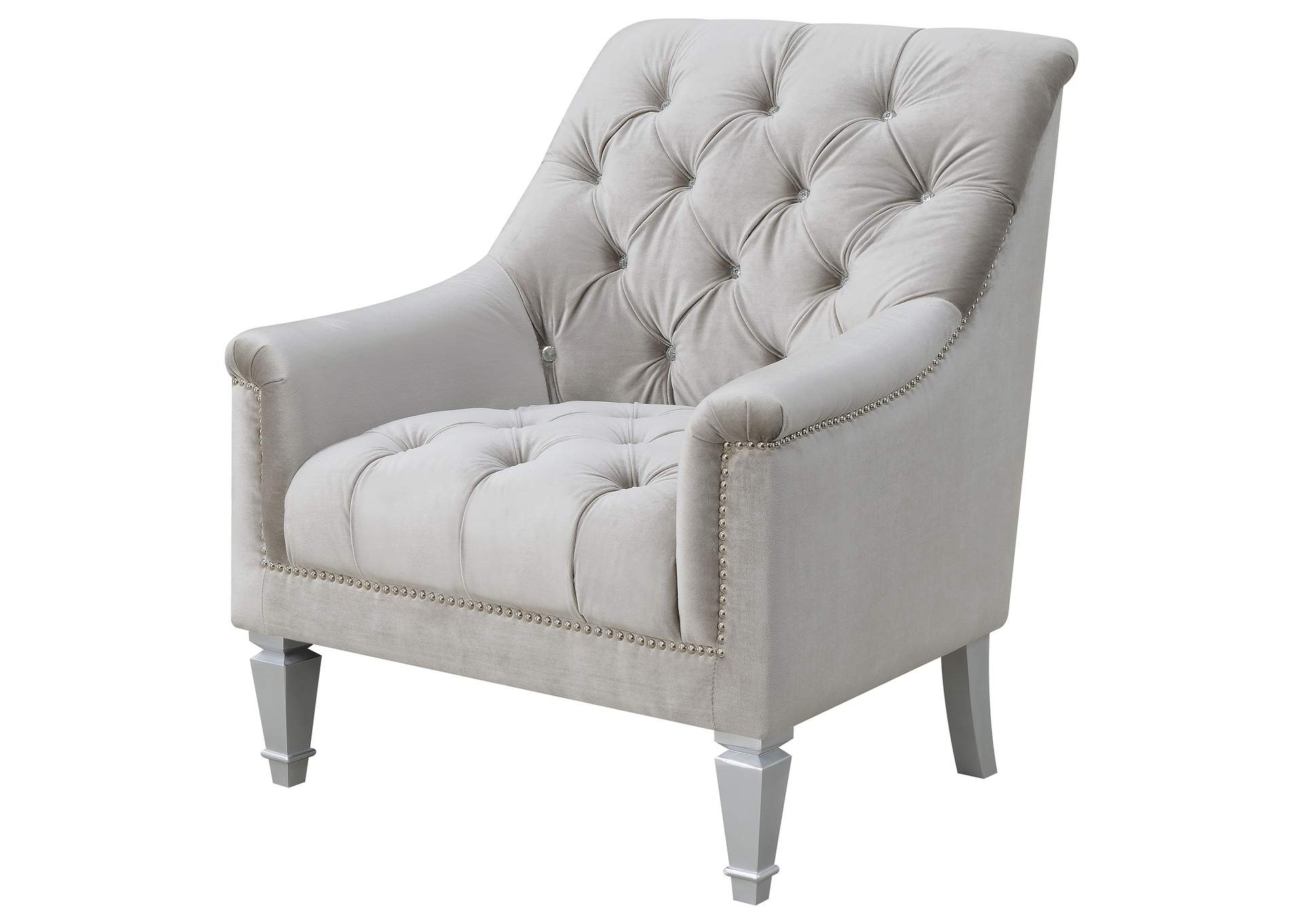 Avonlea Sloped Arm Tufted Chair Grey,Coaster Furniture