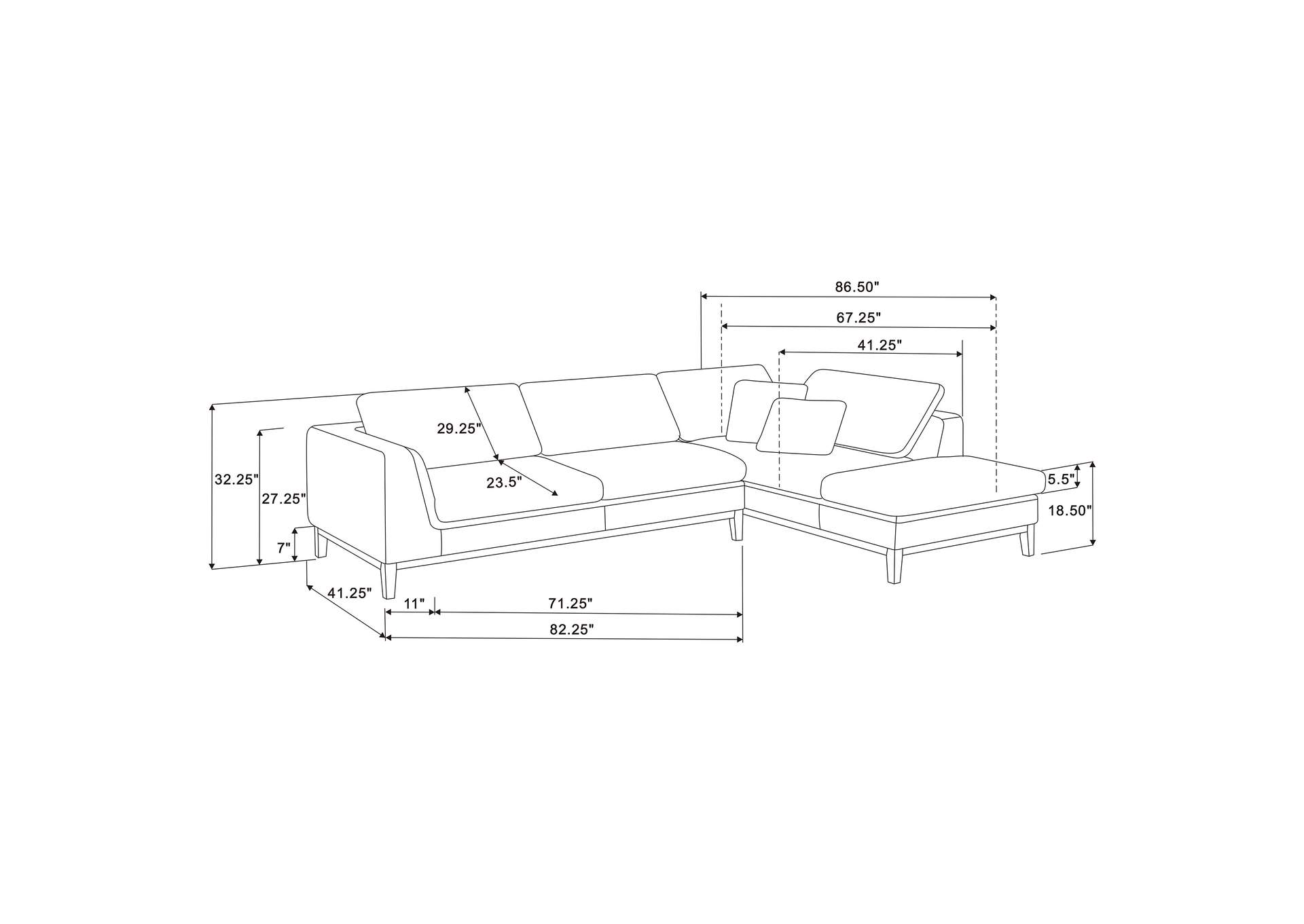 Persia 2-piece Modular Sectional Grey,Coaster Furniture