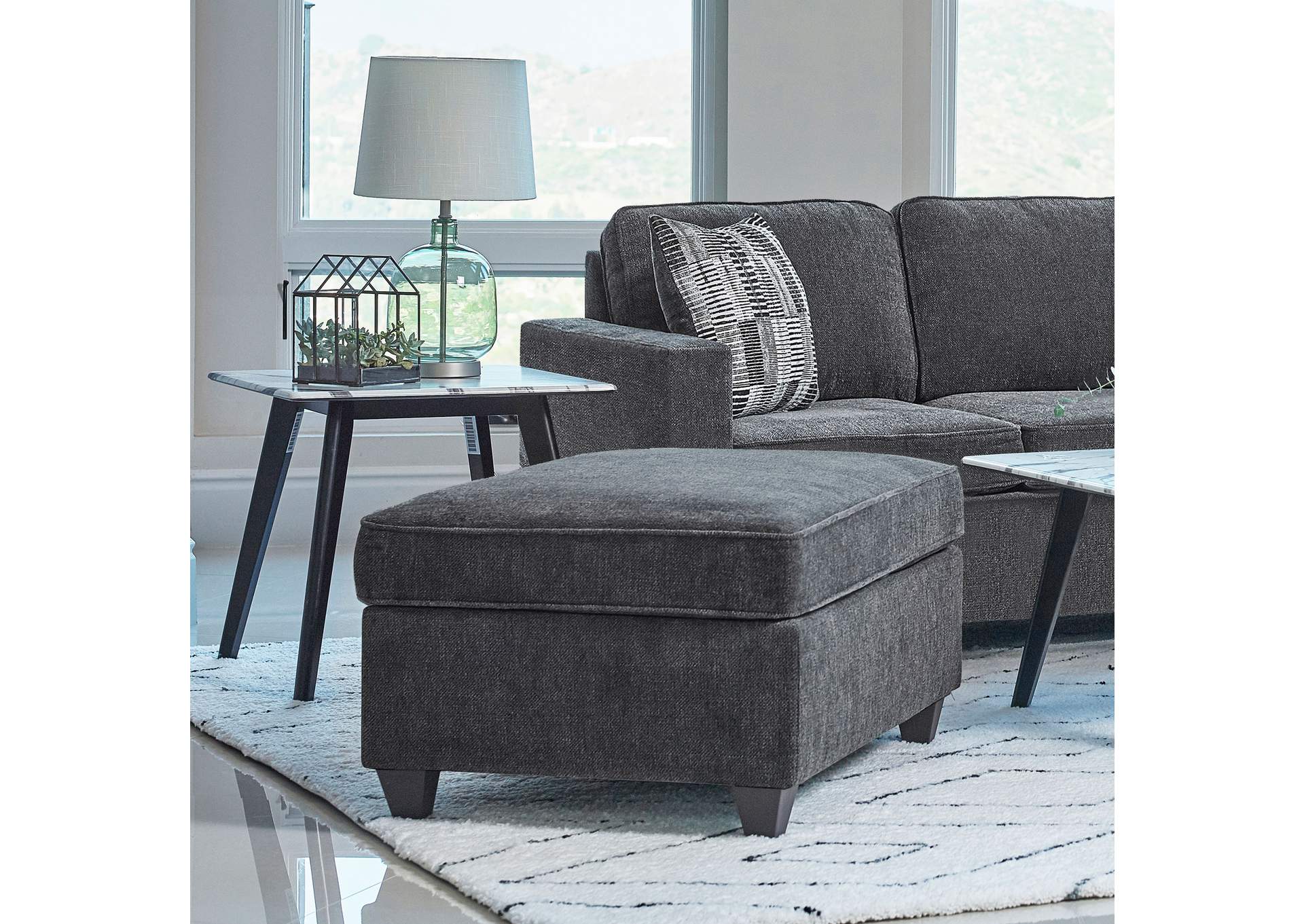 Mccord Upholstered Ottoman Dark Grey,Coaster Furniture