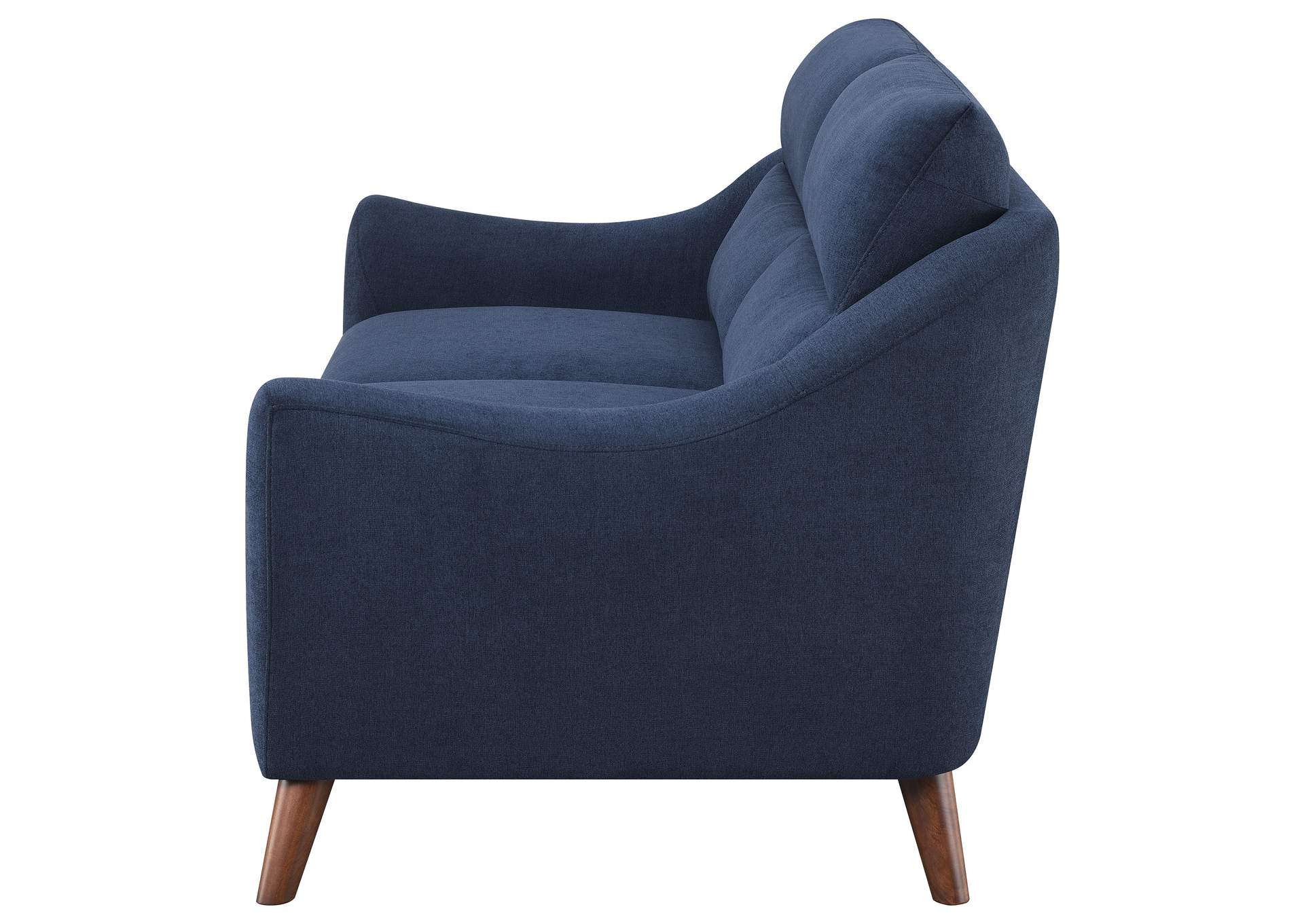 Gano Sloped Arm Upholstered Loveseat Navy Blue,Coaster Furniture