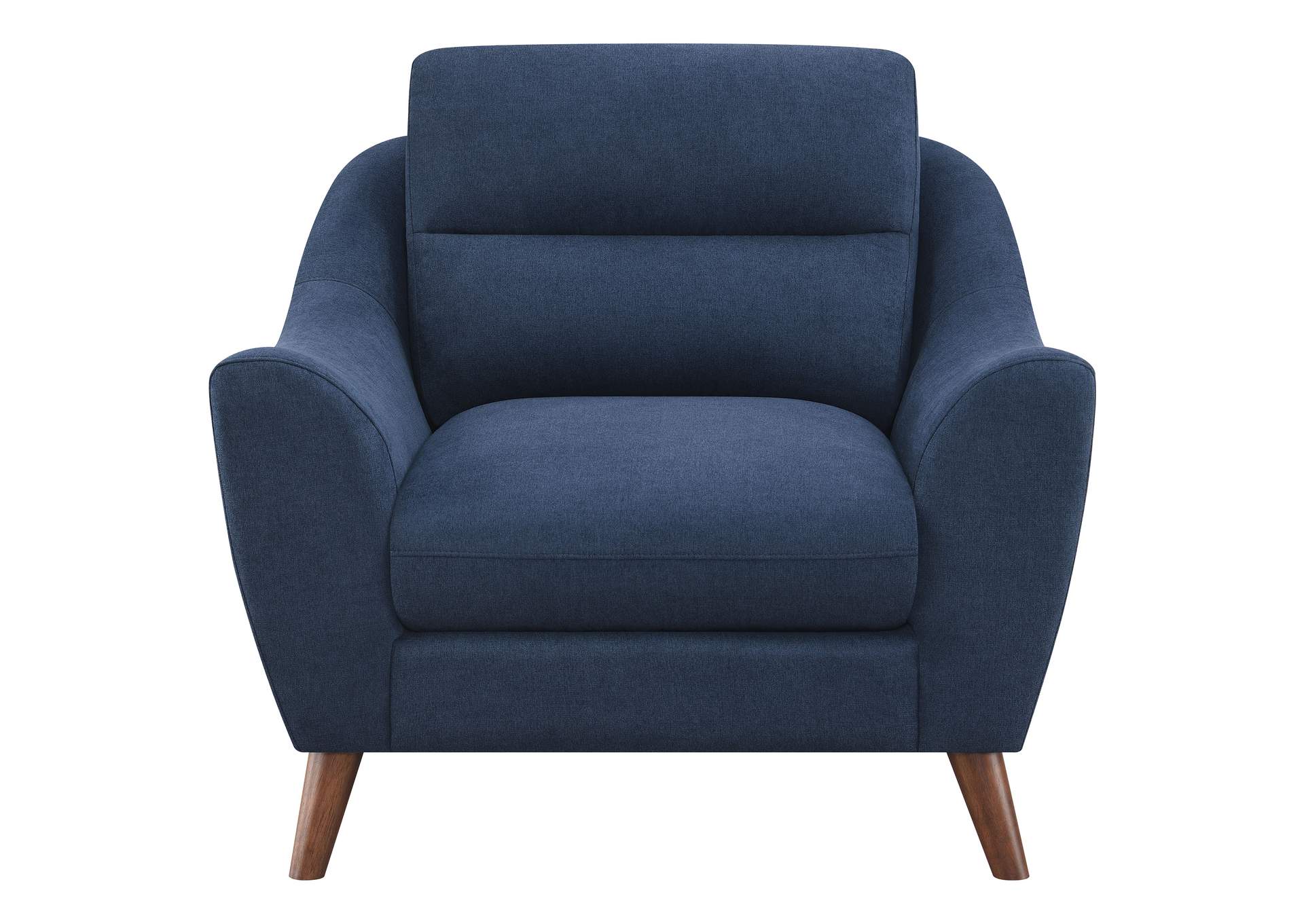 Gano Sloped Arm Upholstered Chair Navy Blue,Coaster Furniture