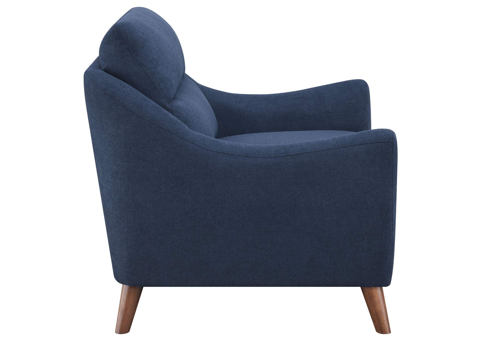 Gano Sloped Arm Upholstered Chair Navy Blue,Coaster Furniture