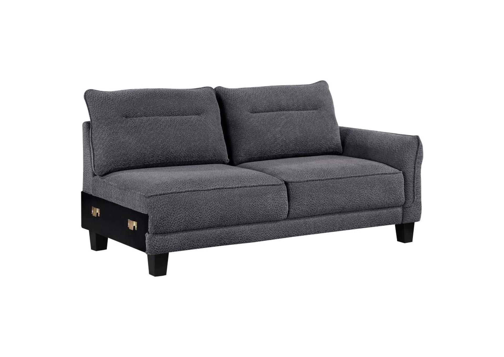 Caspian Upholstered Curved Arms Sectional Sofa Grey,Coaster Furniture