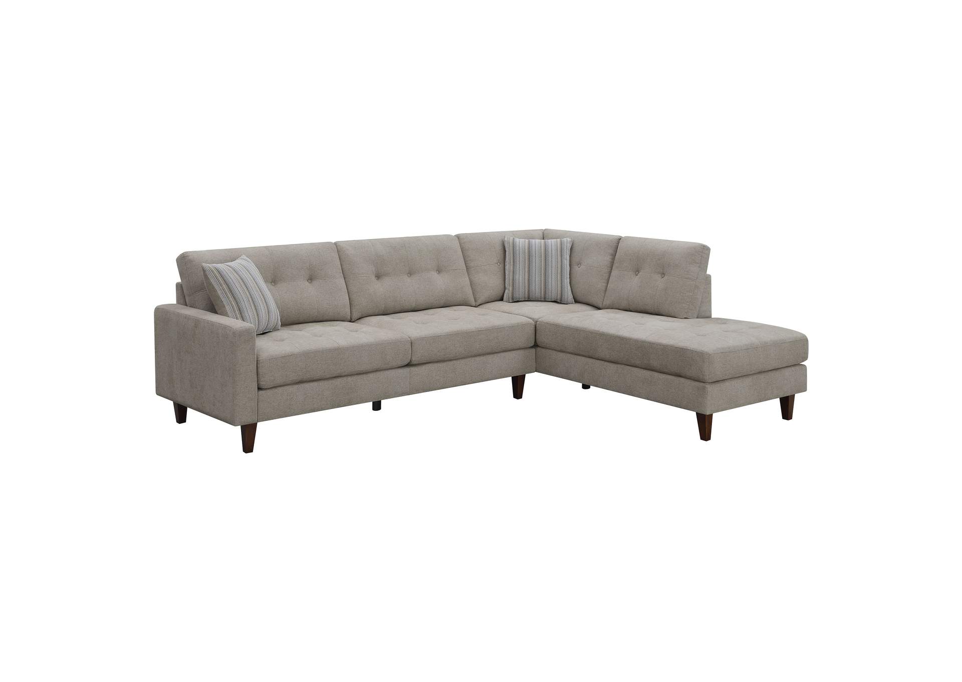 Barton Upholstered Tufted Sectional Toast and Brown,Coaster Furniture
