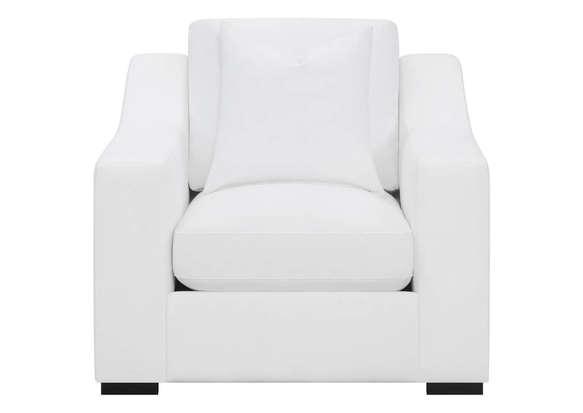 Ashlyn Upholstered Sloped Arms Chair White,Coaster Furniture