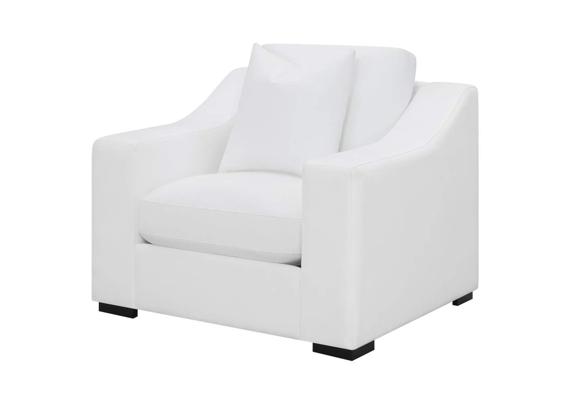 Ashlyn Upholstered Sloped Arms Chair White,Coaster Furniture