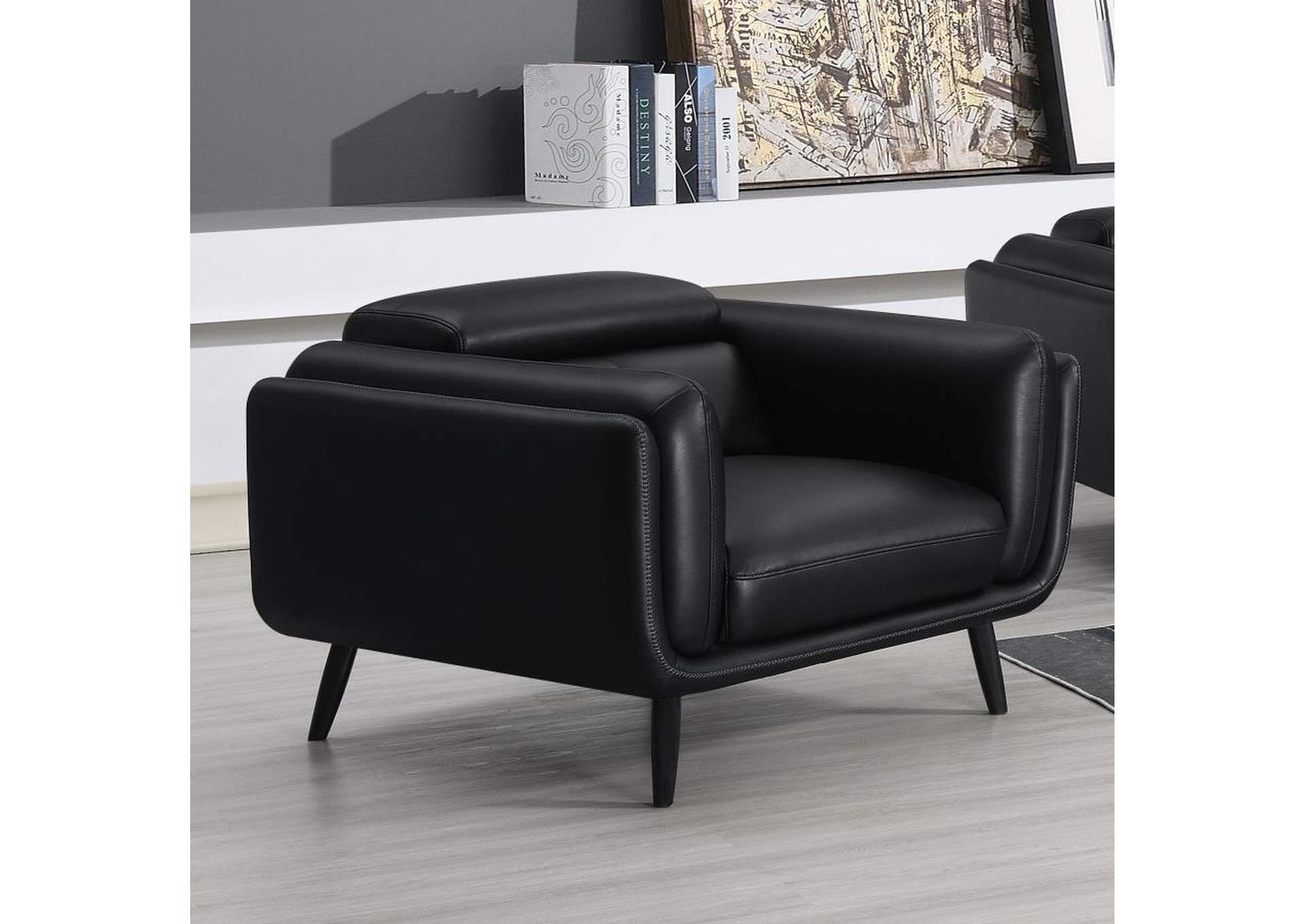 Shania Track Arms Chair with Tapered Legs Black,Coaster Furniture