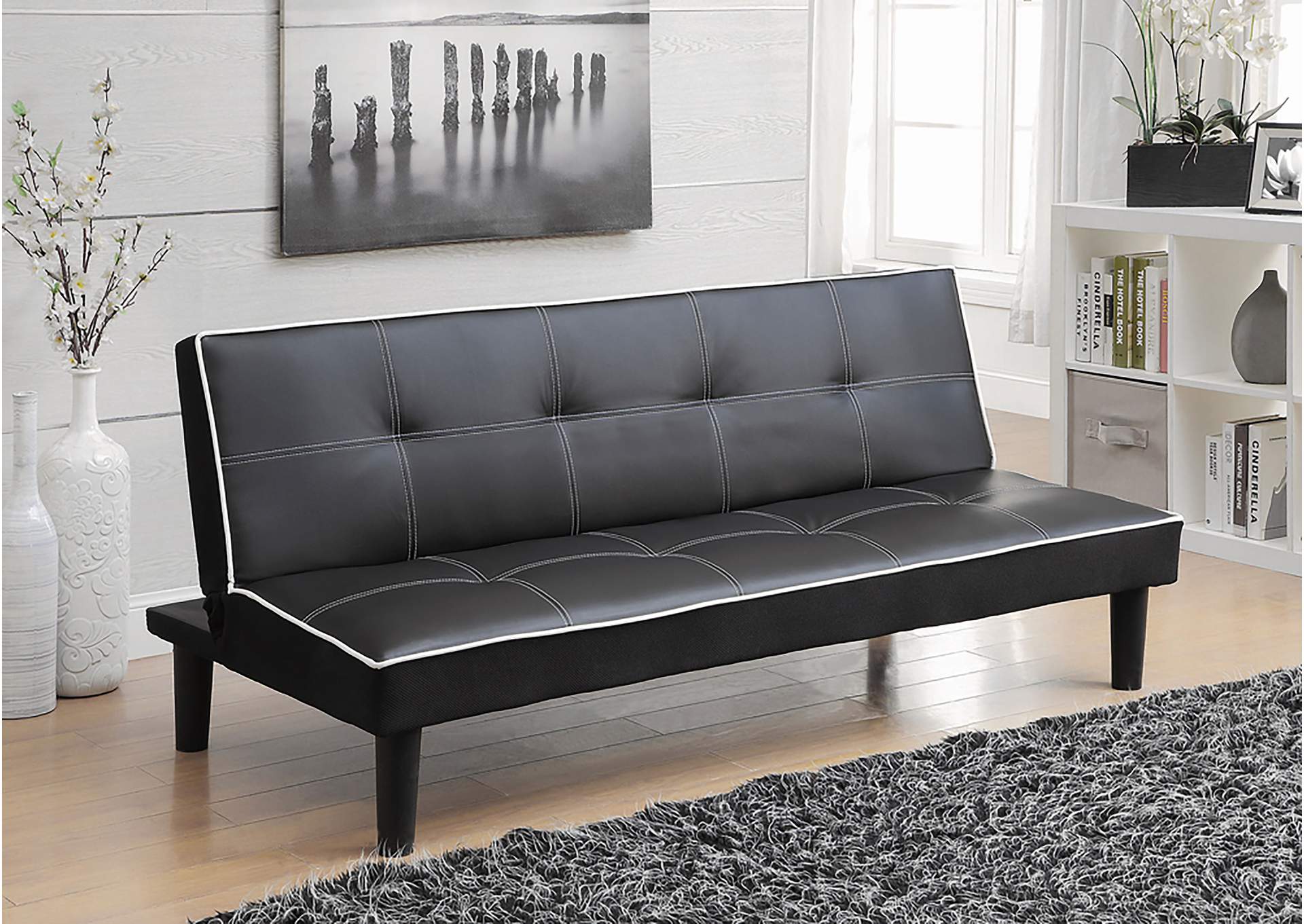 Katrina Tufted Upholstered Sofa Bed Black,Coaster Furniture