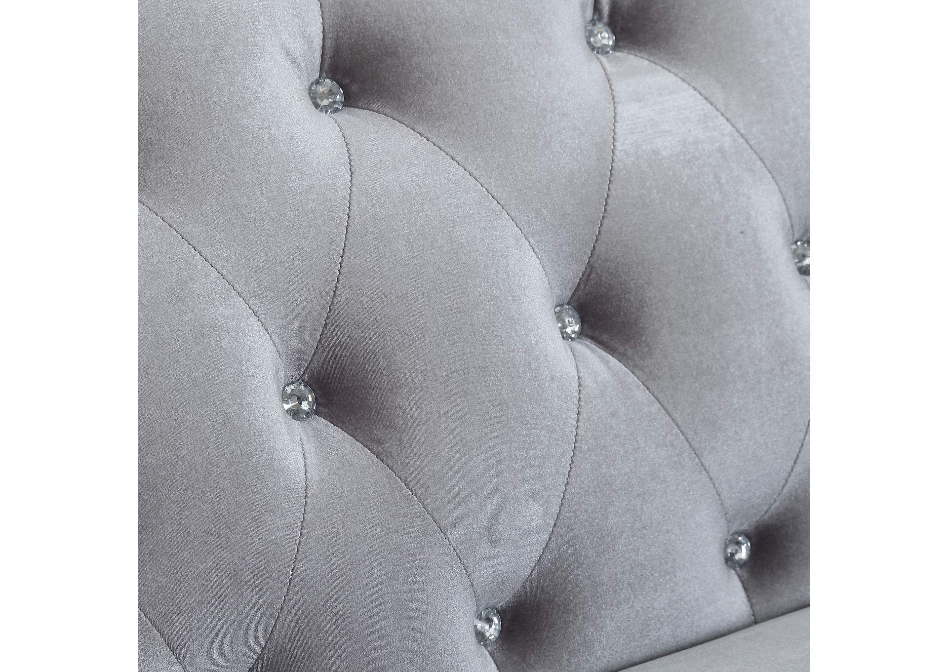 Frostine Upholstered Tufted Living Room Set Silver,Coaster Furniture