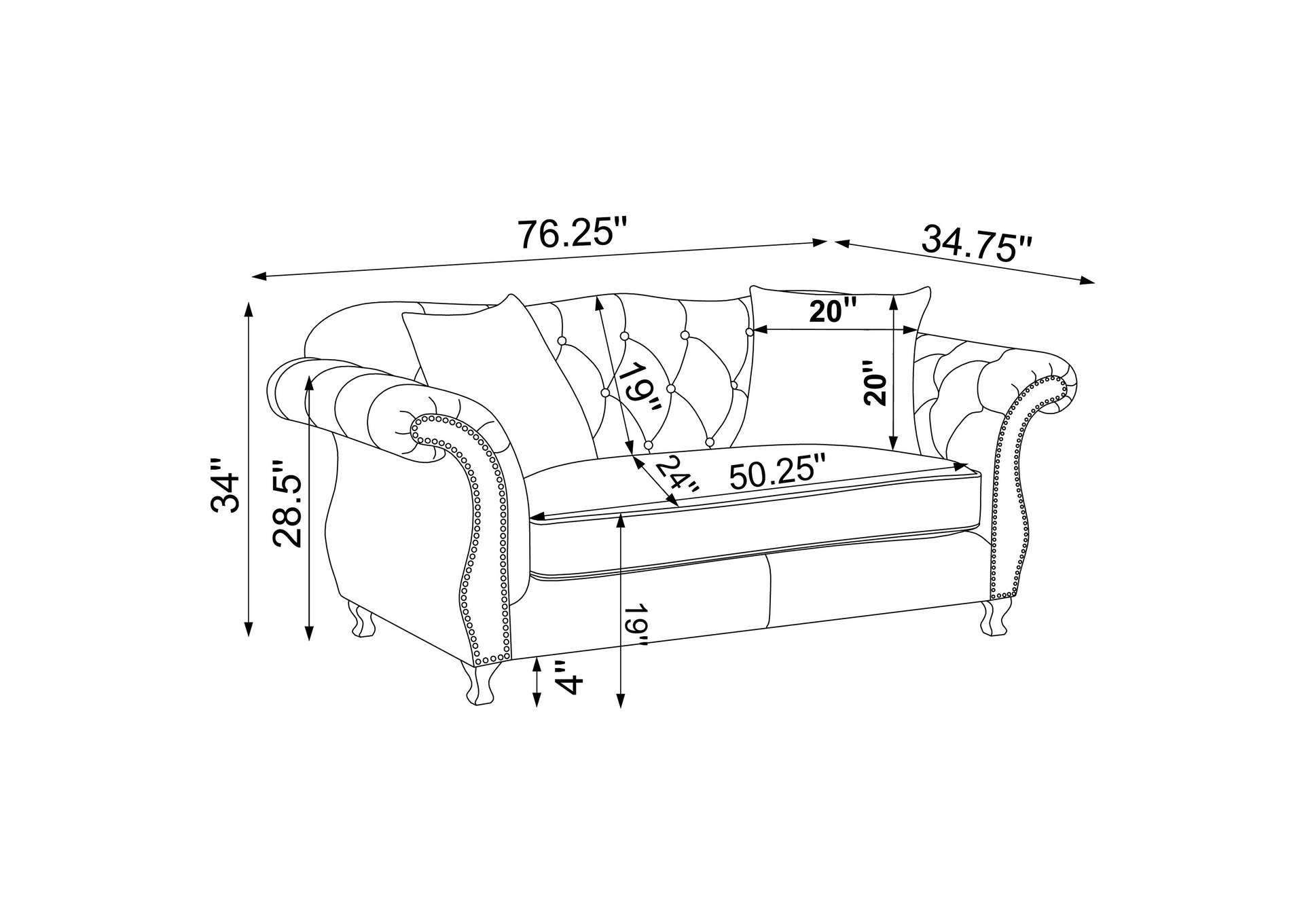 Frostine Button Tufted Loveseat Silver,Coaster Furniture