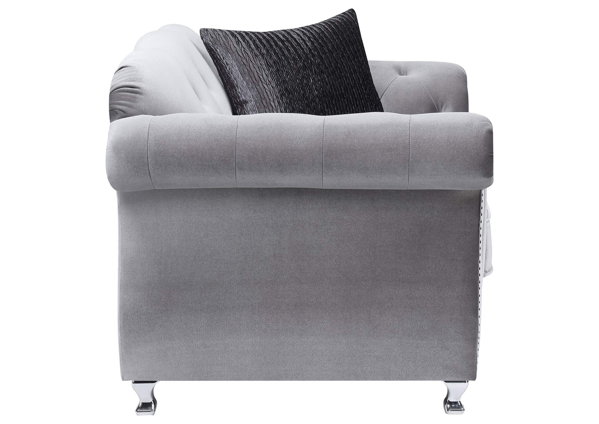 Frostine Button Tufted Chair Silver,Coaster Furniture