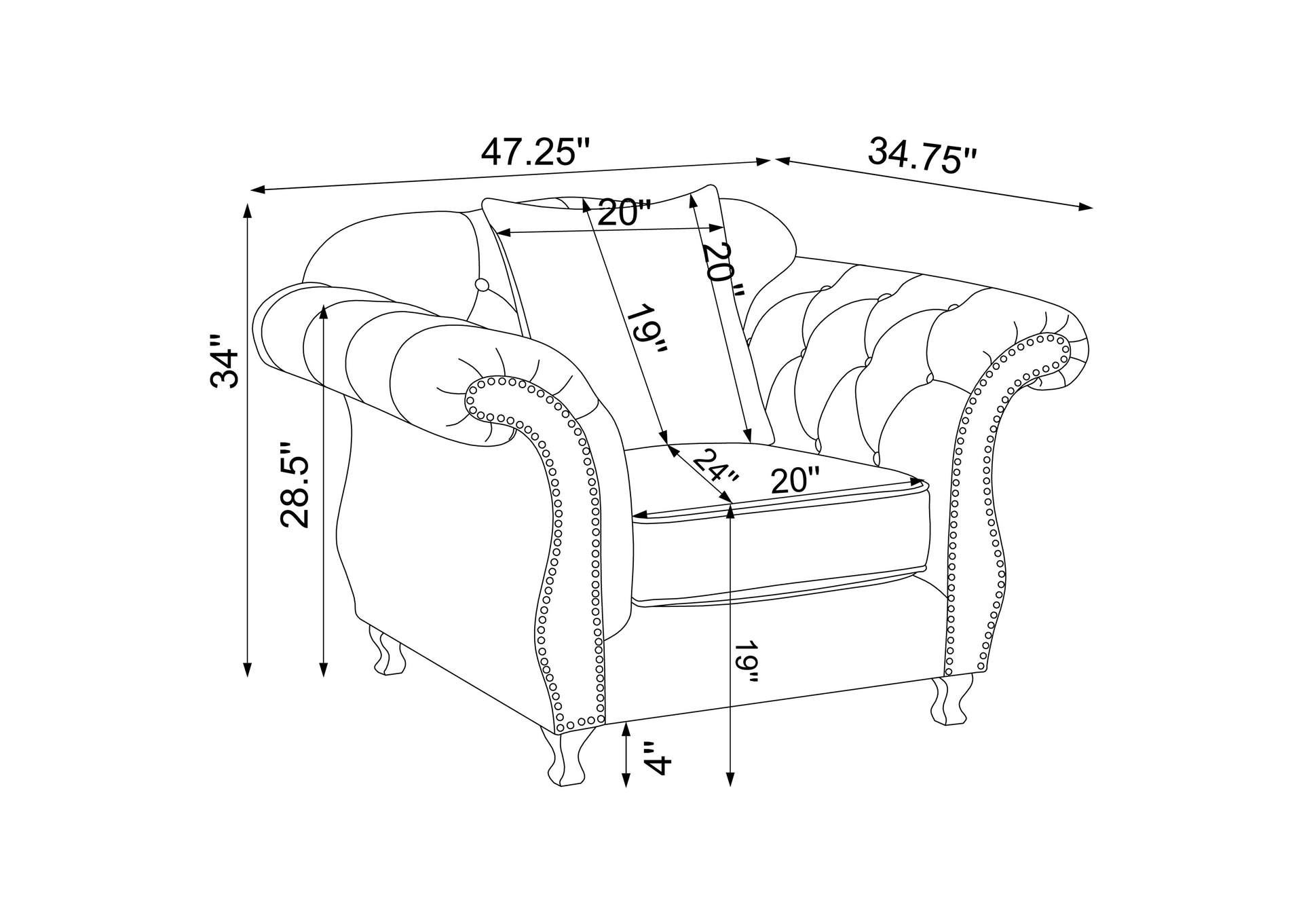 Frostine Button Tufted Chair Silver,Coaster Furniture