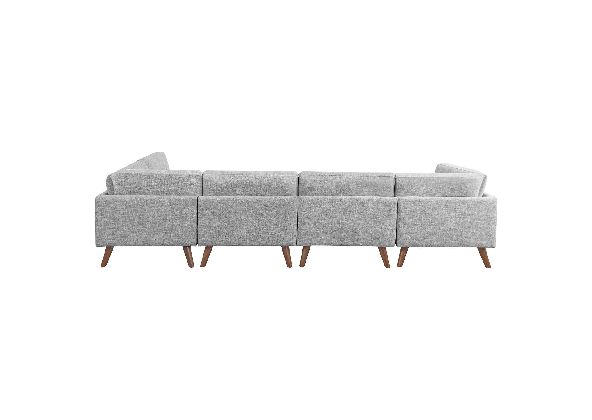 Churchill 6-piece Upholstered Modular Tufted Sectional Grey and Walnut,Coaster Furniture