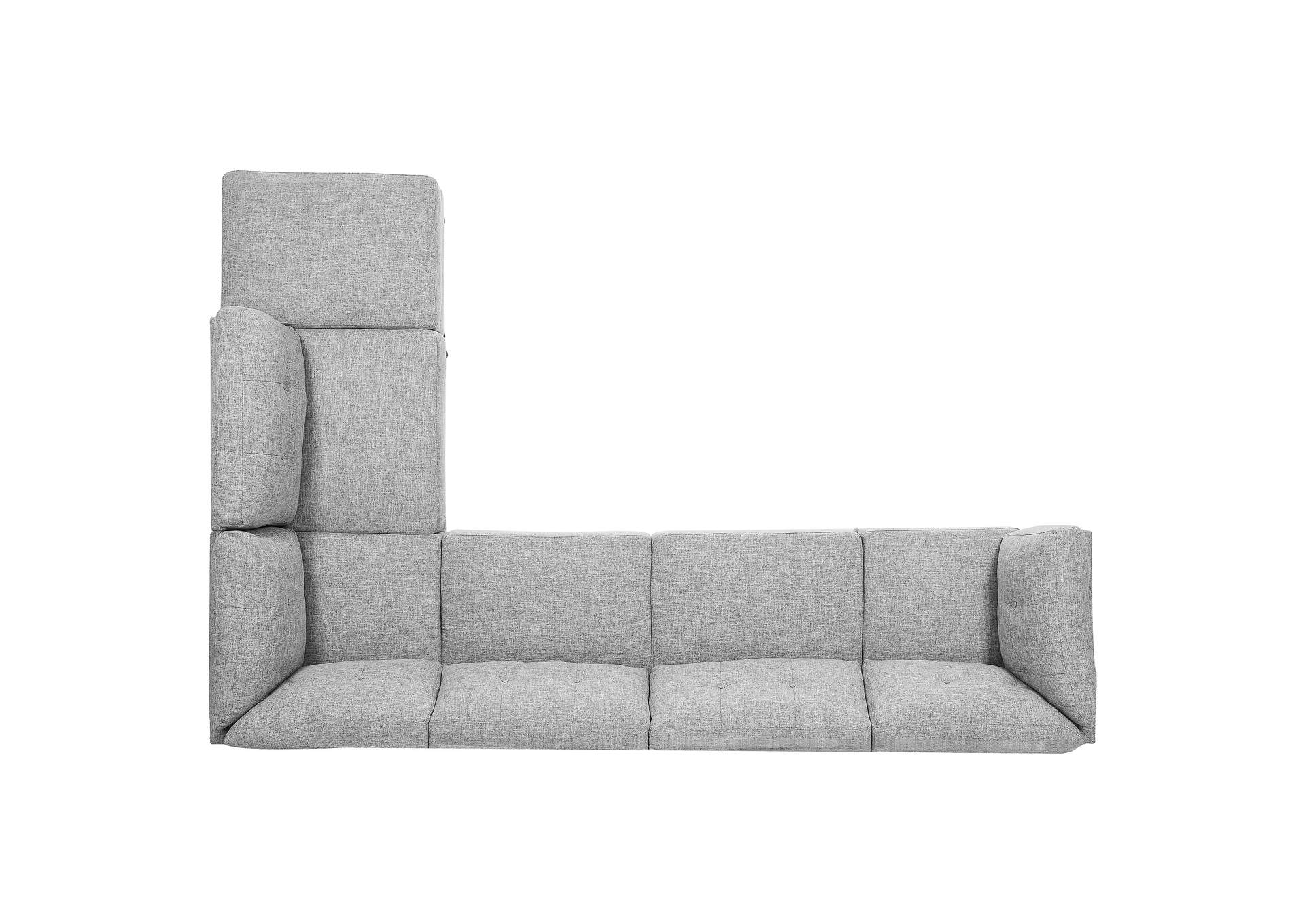 Churchill 6-piece Upholstered Modular Tufted Sectional Grey and Walnut,Coaster Furniture