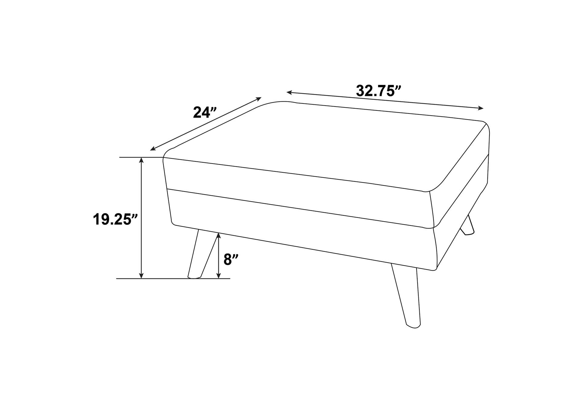 Churchill Ottoman with Tapered Legs Grey,Coaster Furniture