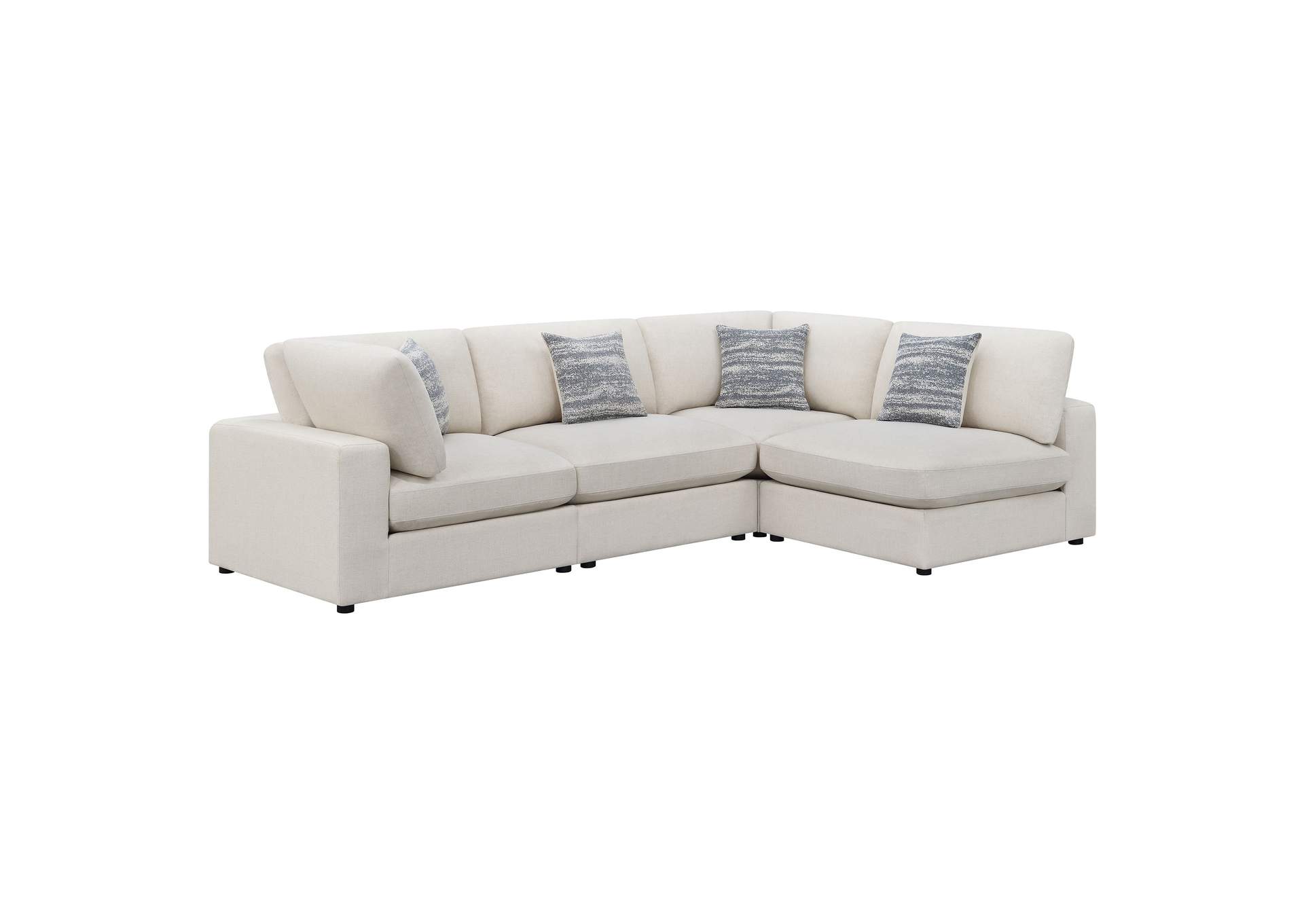 Serene 4-piece Upholstered Modular Sectional Beige,Coaster Furniture