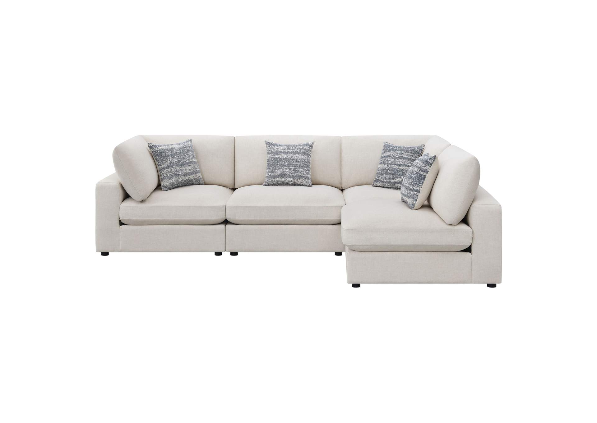 Serene 4-piece Upholstered Modular Sectional Beige,Coaster Furniture