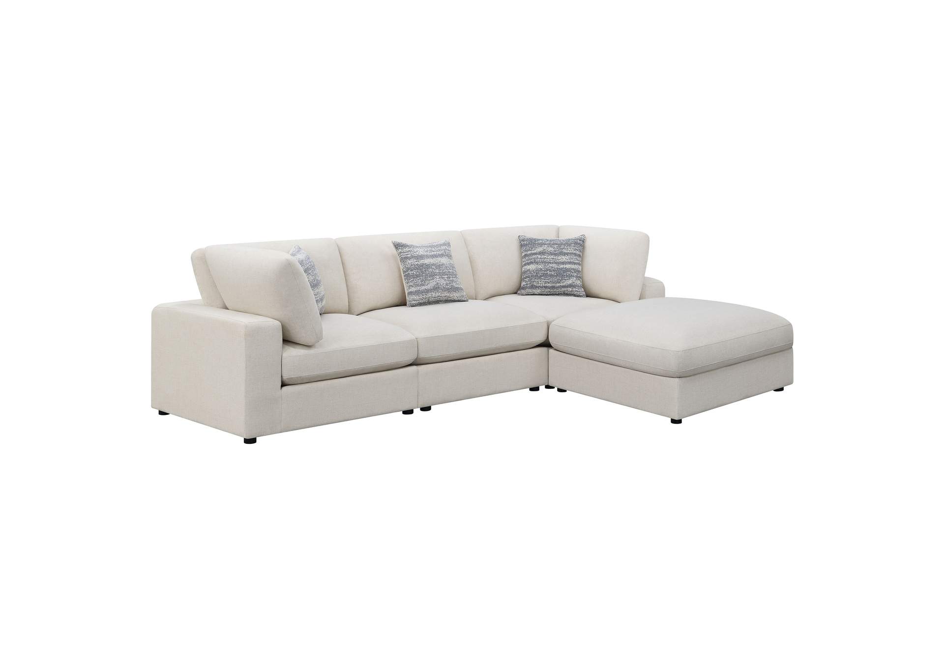 Serene 4-piece Upholstered Modular Sectional Beige,Coaster Furniture