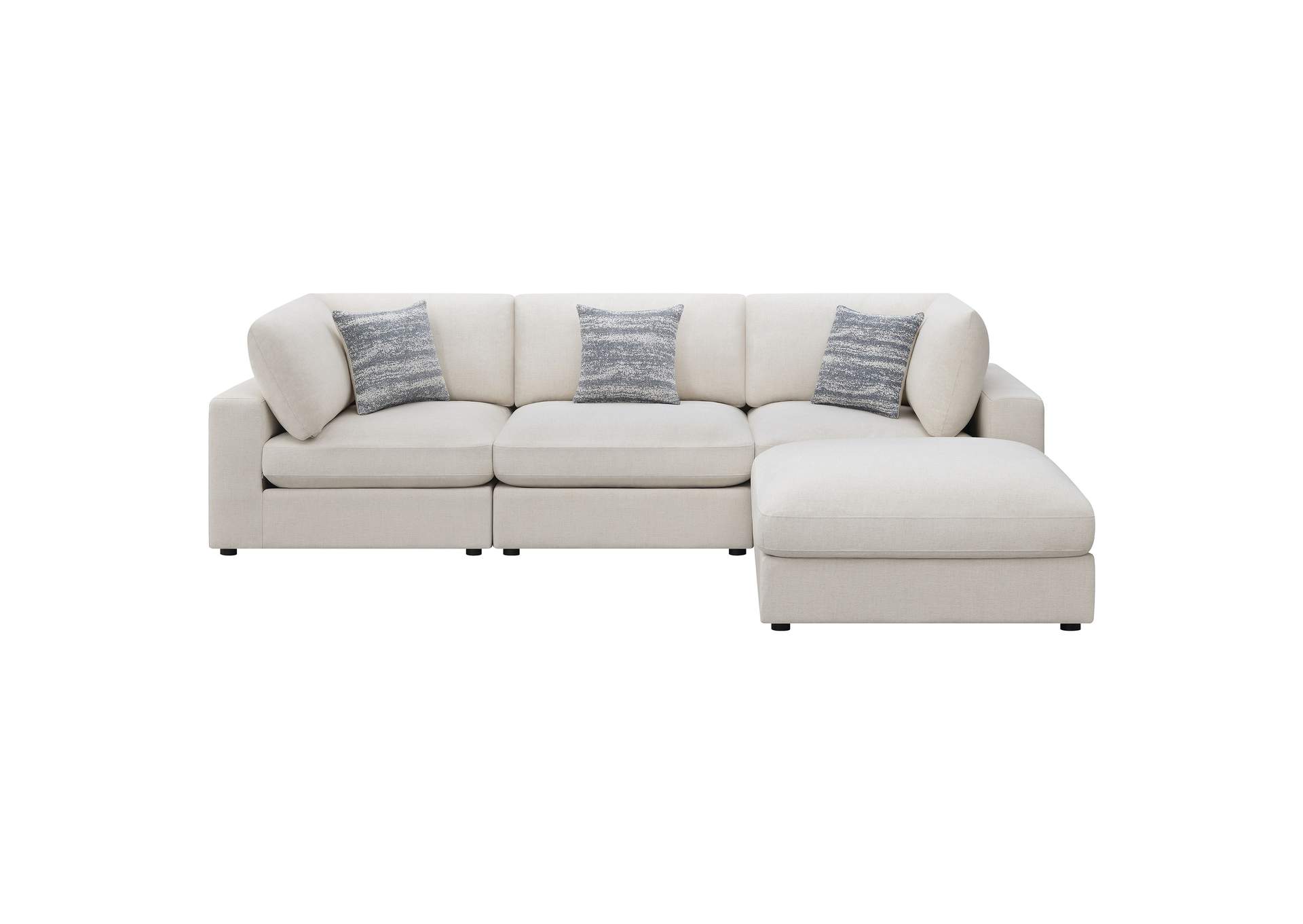 Serene 4-piece Upholstered Modular Sectional Beige,Coaster Furniture