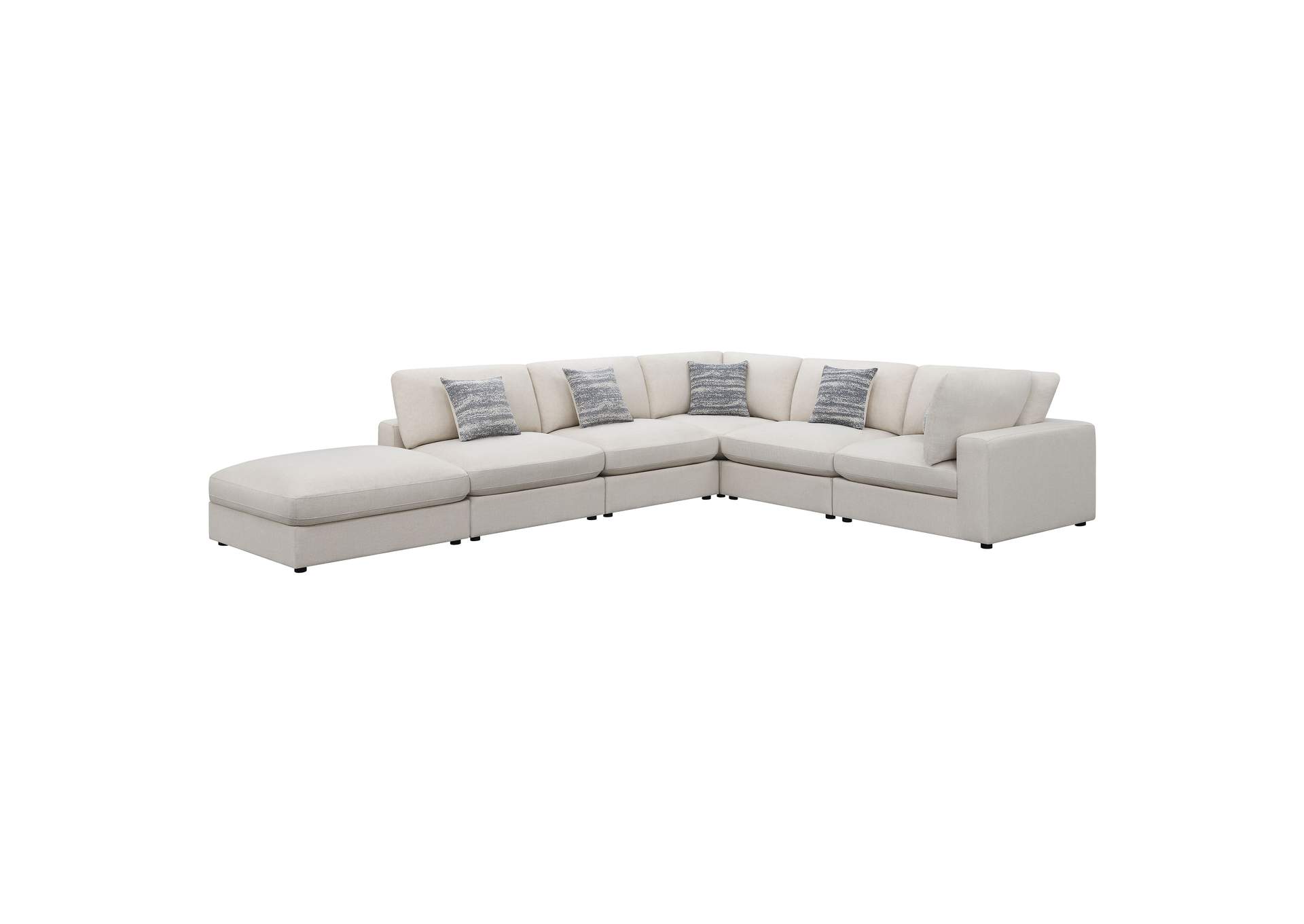 Serene 6-piece Upholstered Modular Sectional Beige,Coaster Furniture