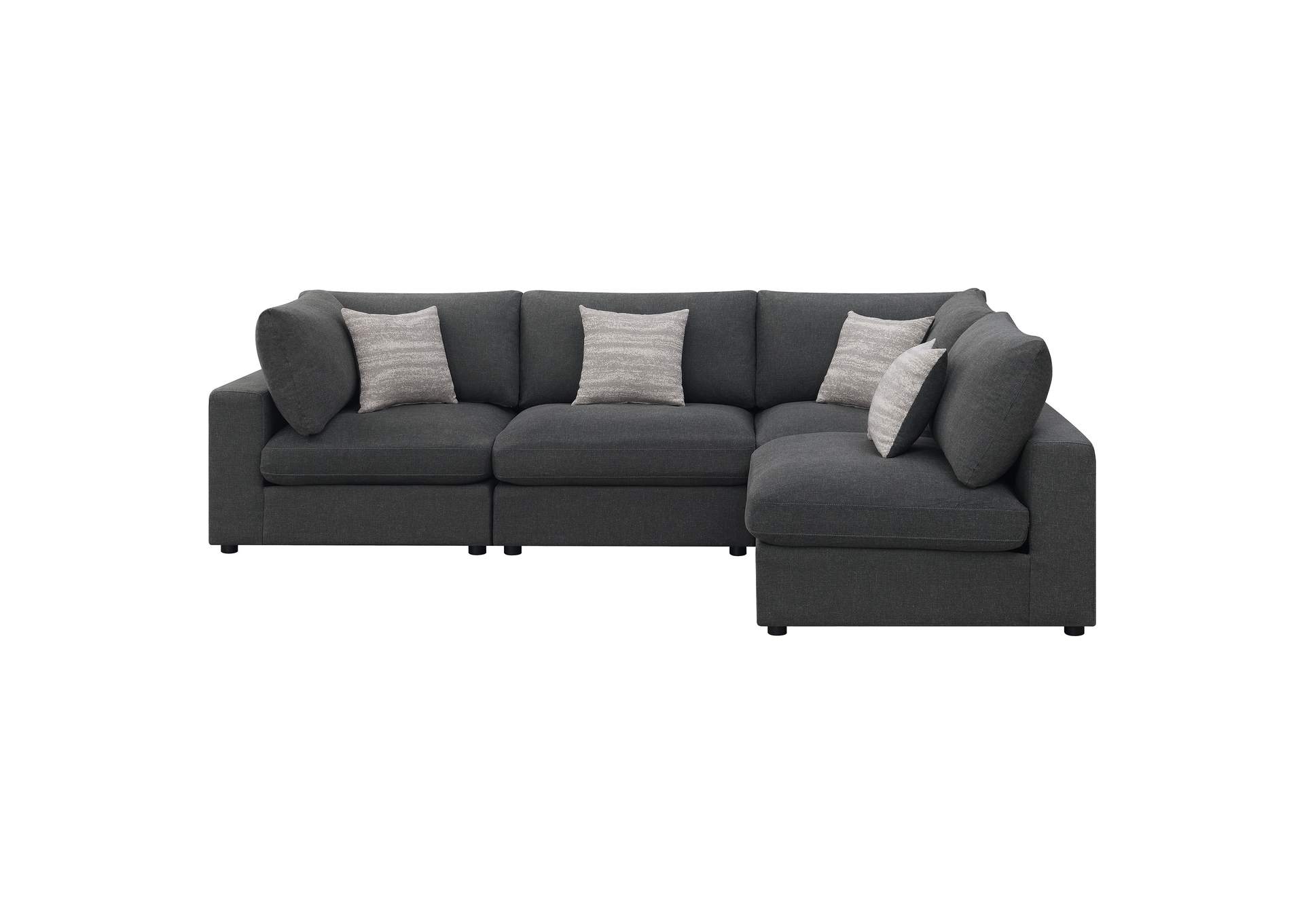 Serene 4-piece Upholstered Modular Sectional Charcoal,Coaster Furniture