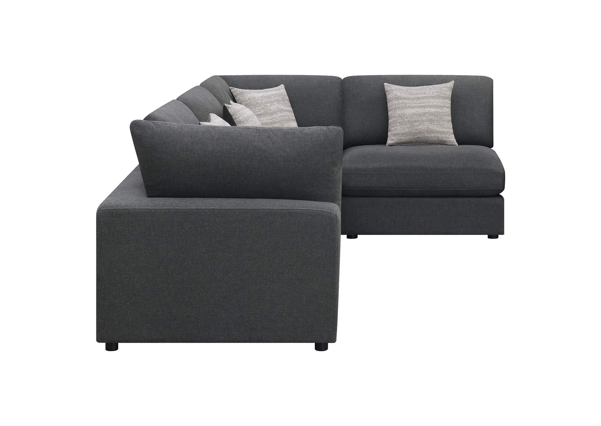 Serene 4-piece Upholstered Modular Sectional Charcoal,Coaster Furniture