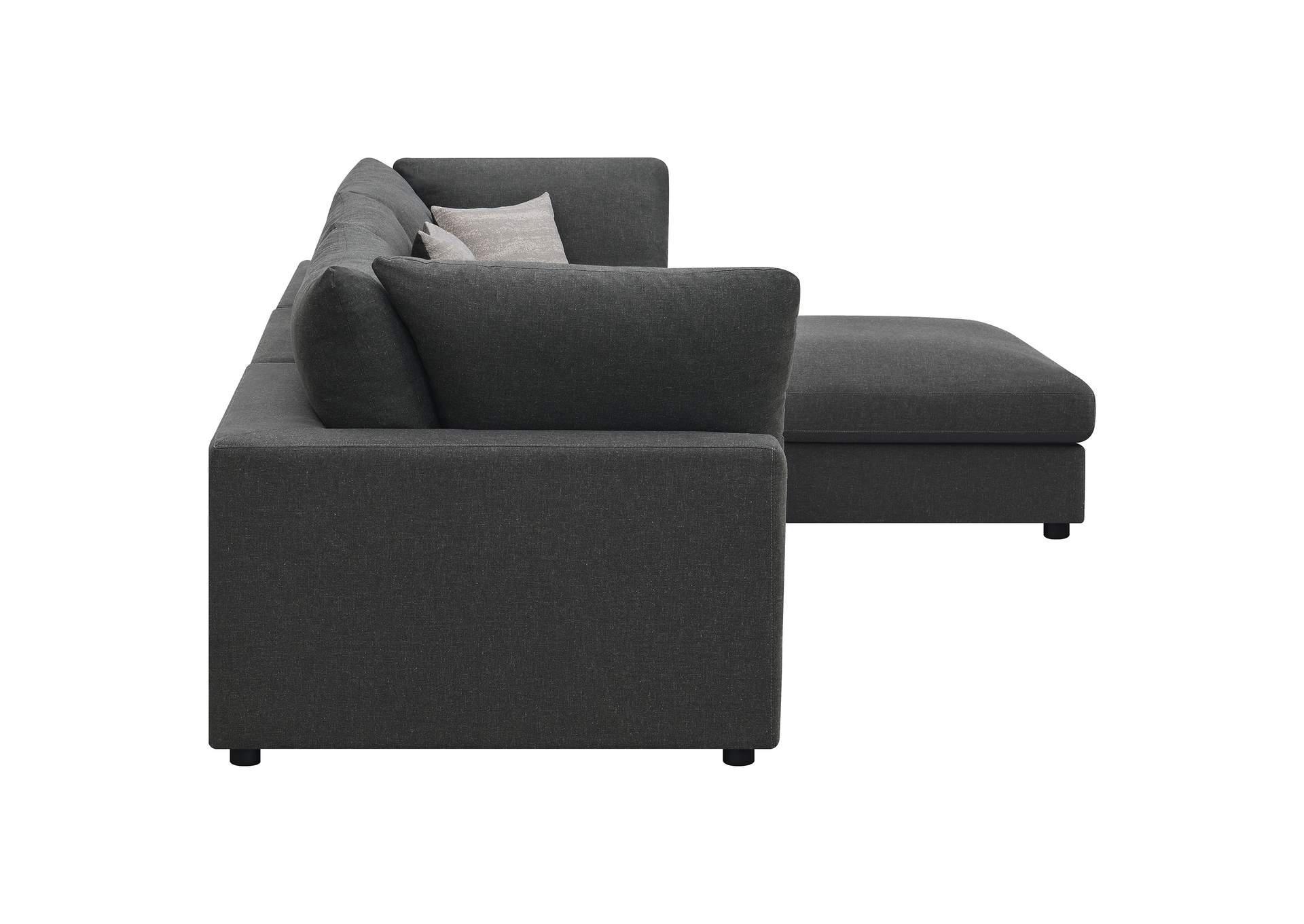 Serene 4-piece Upholstered Modular Sectional Charcoal,Coaster Furniture