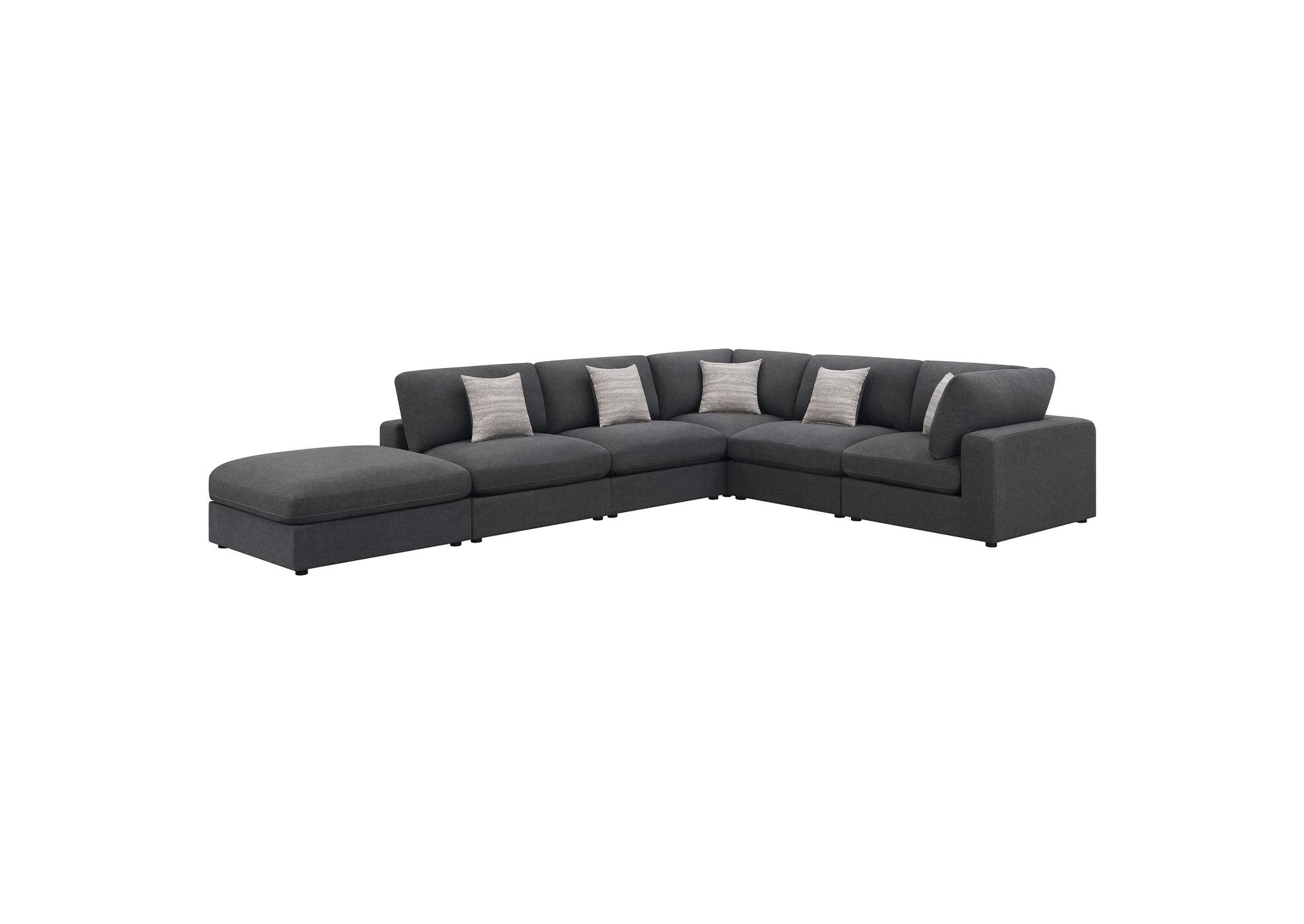 Serene 6-piece Upholstered Modular Sectional Charcoal,Coaster Furniture