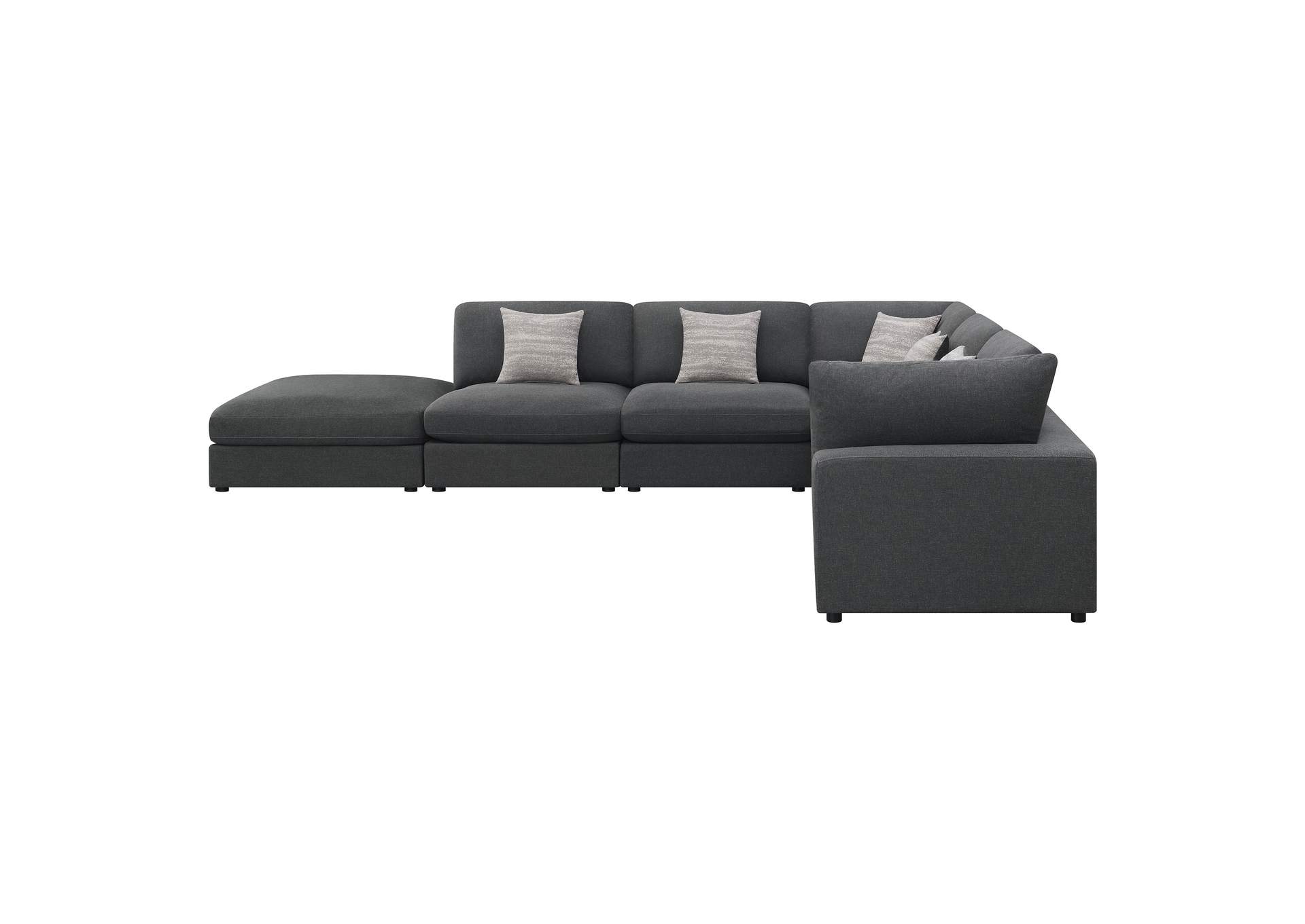 Serene 6-piece Upholstered Modular Sectional Charcoal,Coaster Furniture