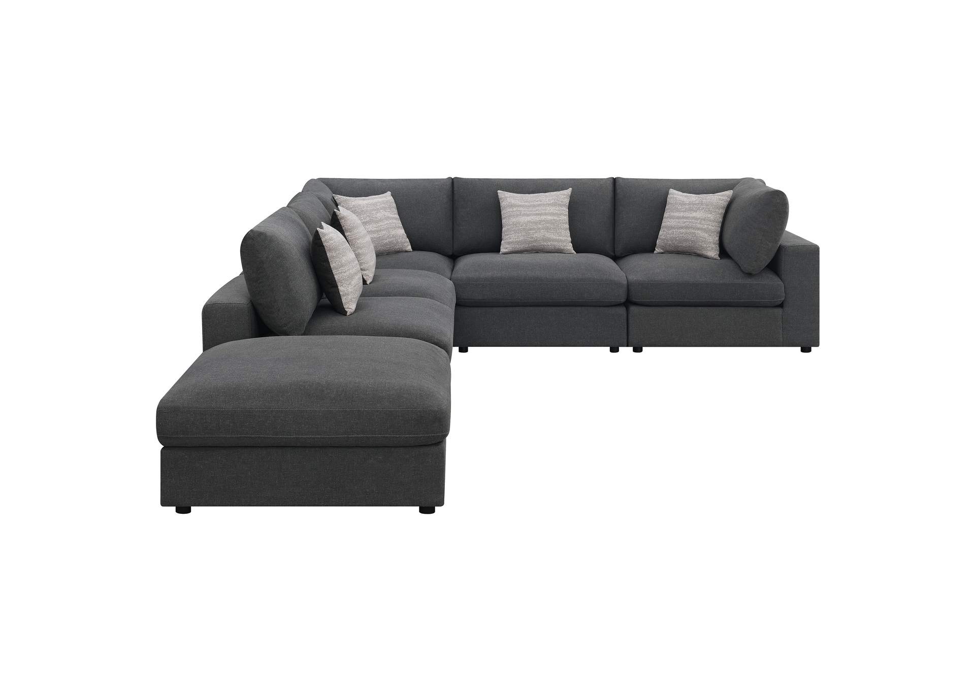 Serene 6-piece Upholstered Modular Sectional Charcoal,Coaster Furniture