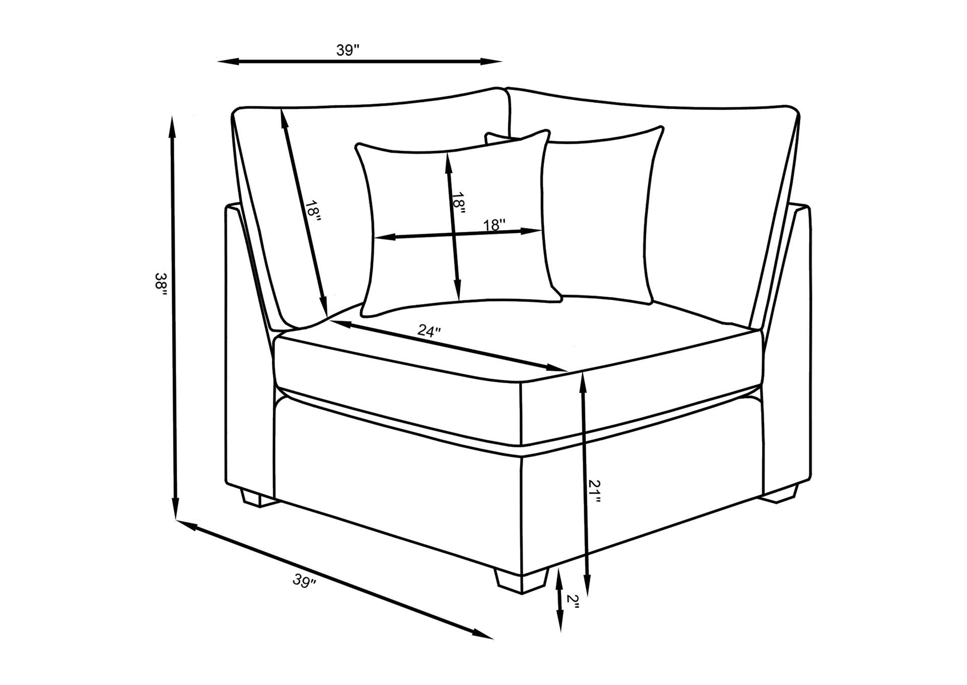 4 PC SET (AC+2CORNER+OTTOMAN),Coaster Furniture