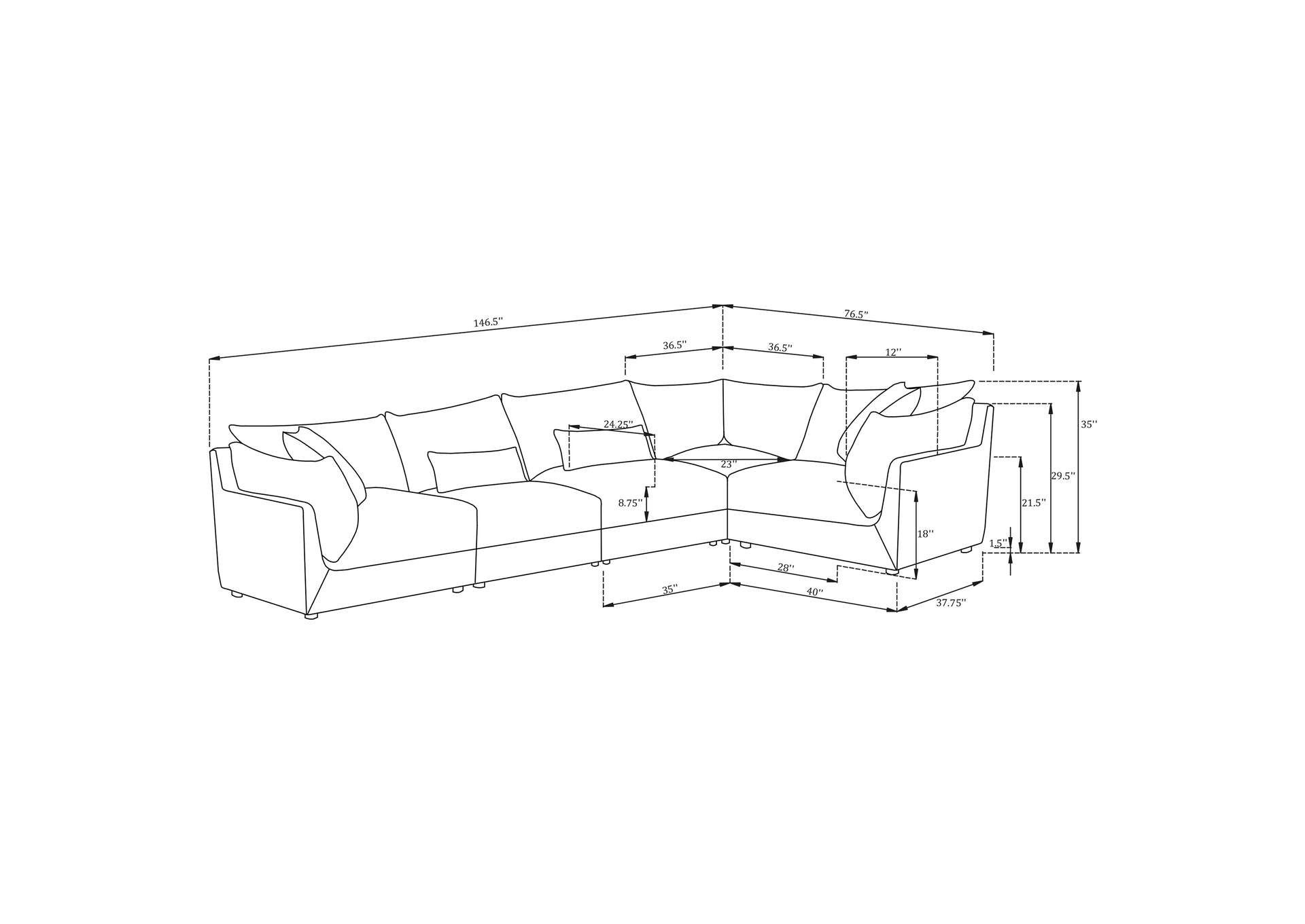 5 PC SECTIONAL,Coaster Furniture