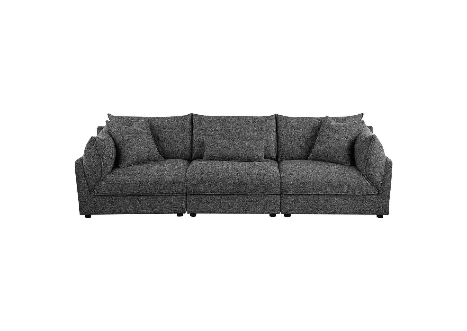 Sasha 3-Piece Upholstered Sofa Barely Black,Coaster Furniture