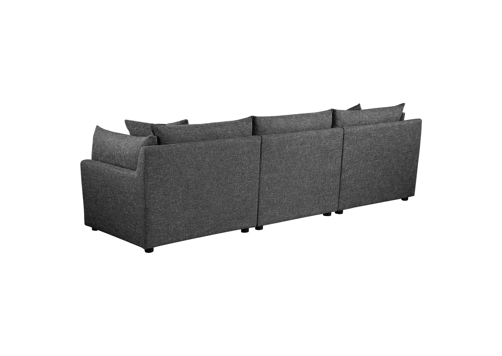 Sasha 3-Piece Upholstered Sofa Barely Black,Coaster Furniture