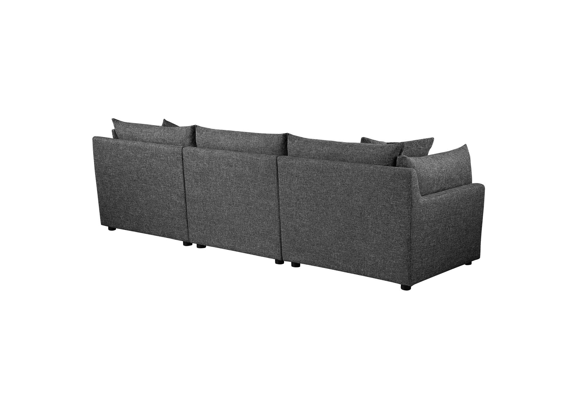 Sasha 3-Piece Upholstered Sofa Barely Black,Coaster Furniture