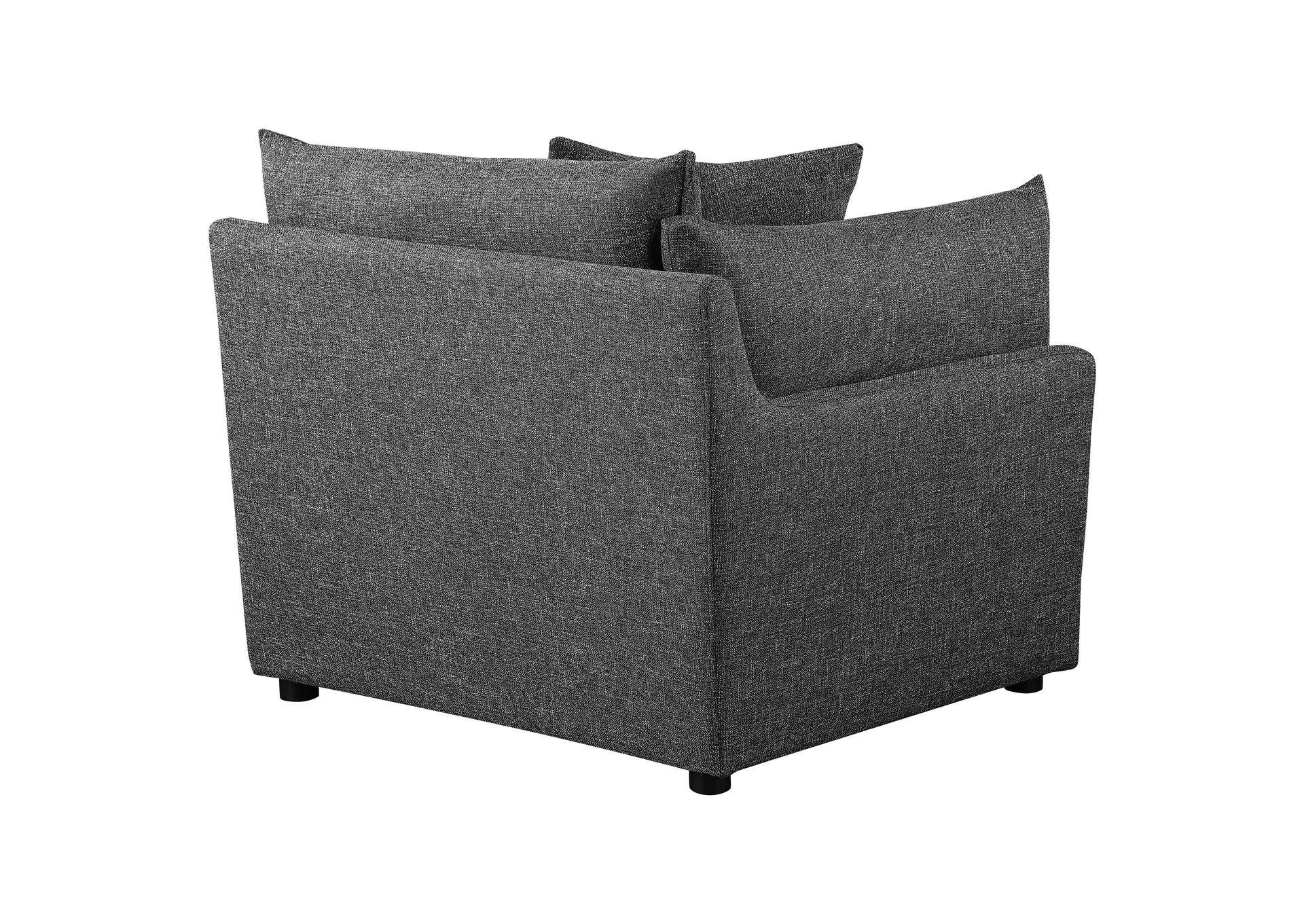 Sasha 3-Piece Upholstered Sofa Barely Black,Coaster Furniture