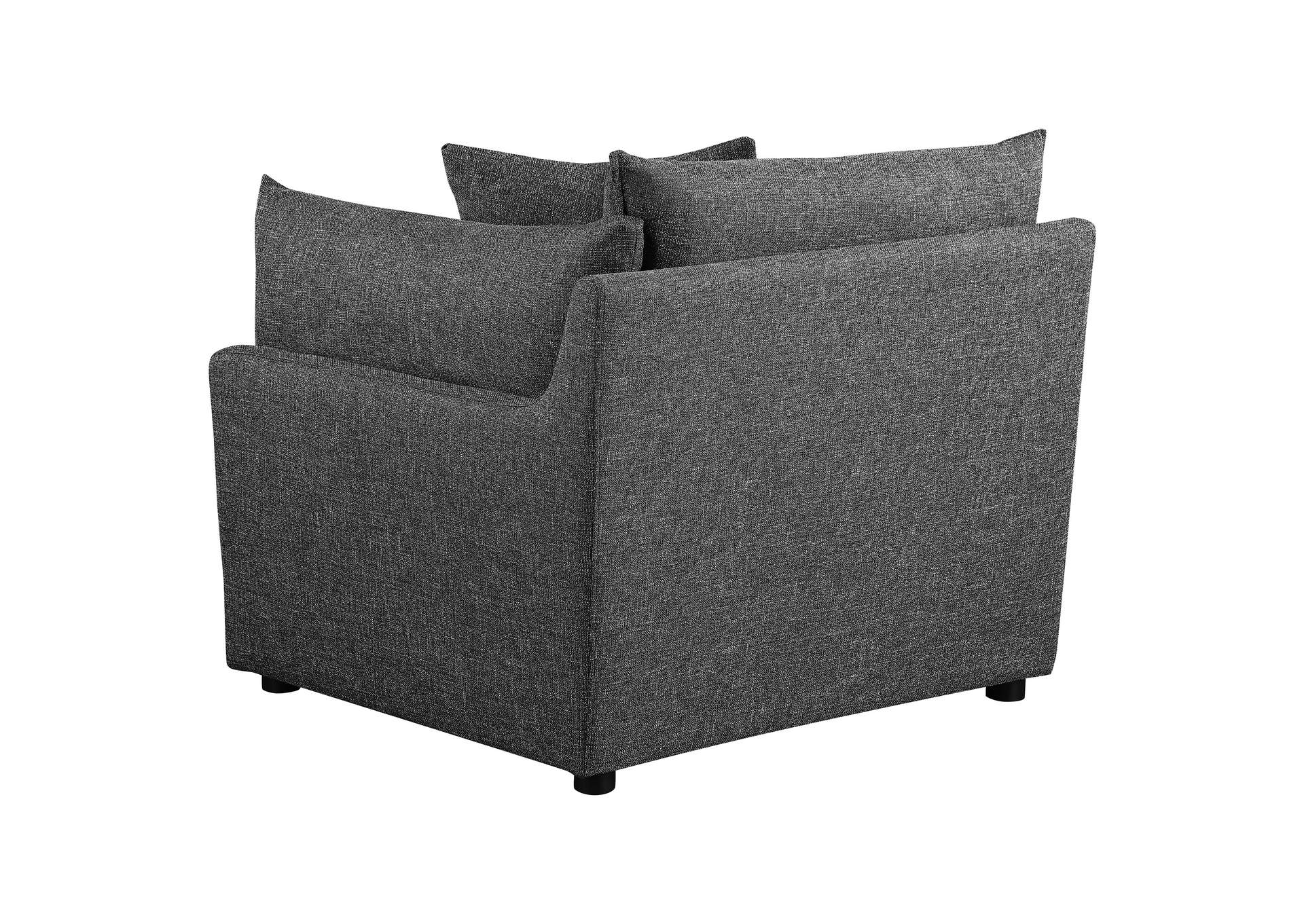 Sasha 3-Piece Upholstered Sofa Barely Black,Coaster Furniture