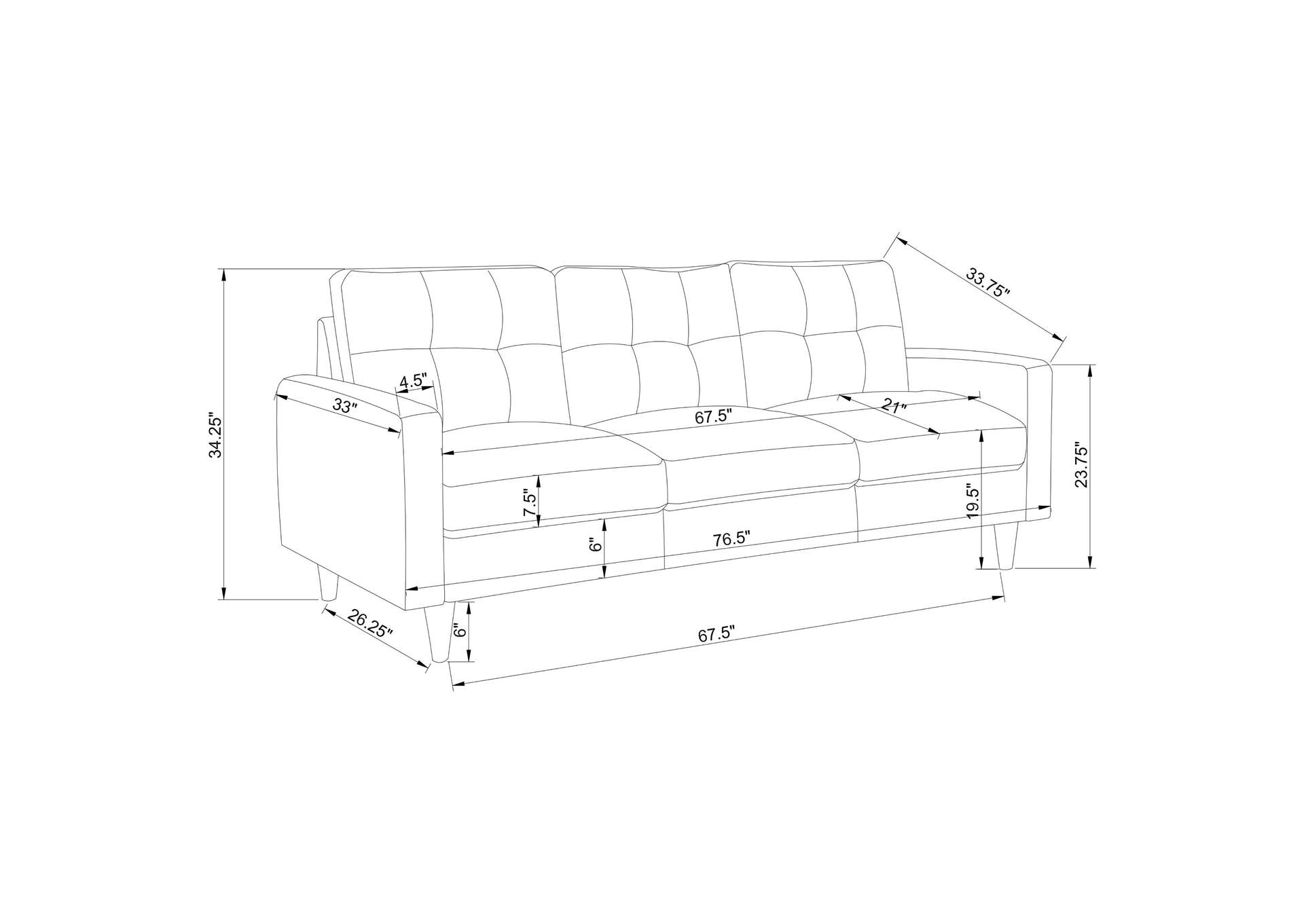 Watsonville Tufted Back Sofa Grey,Coaster Furniture