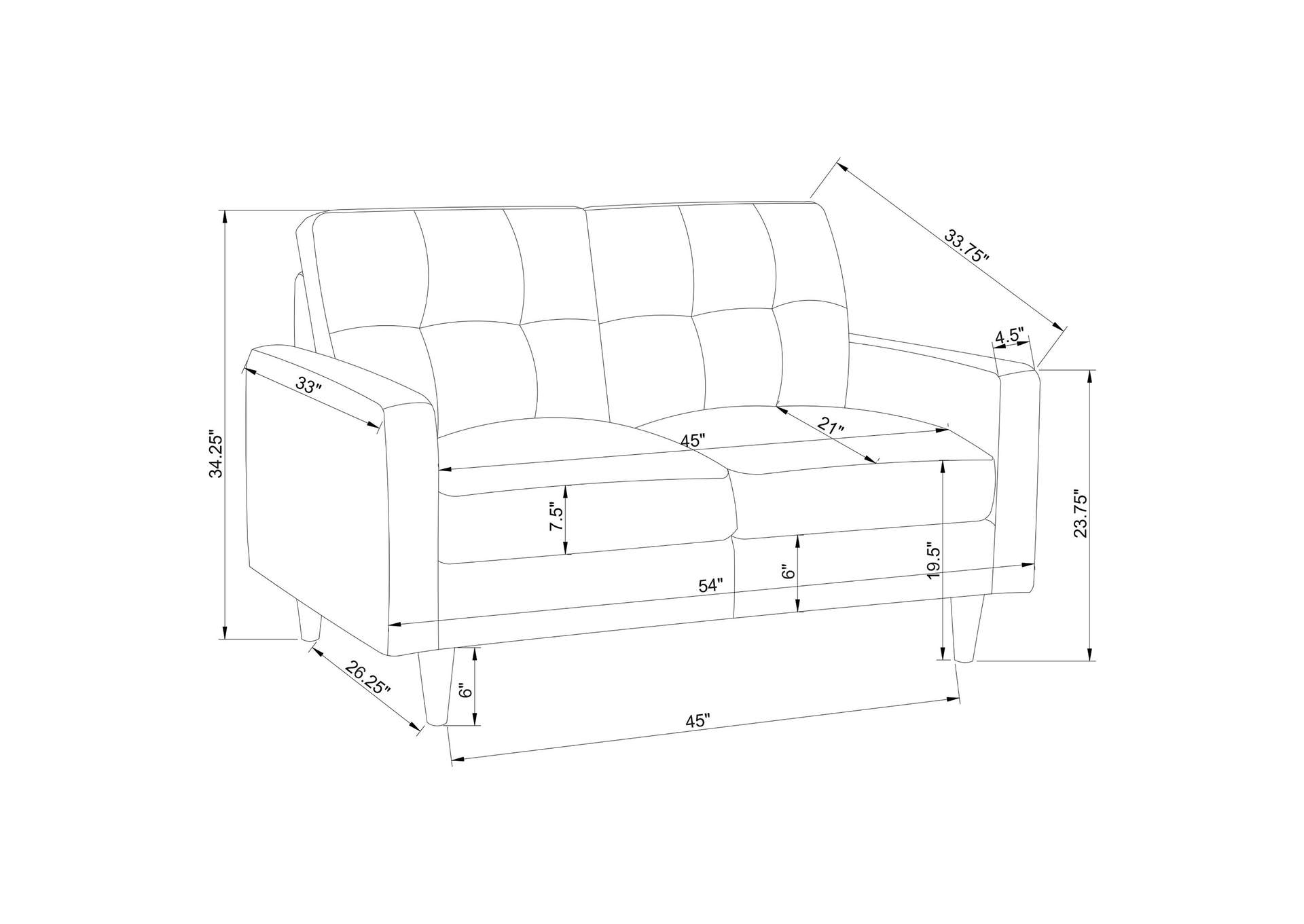 Watsonville Tufted Back Loveseat Grey,Coaster Furniture